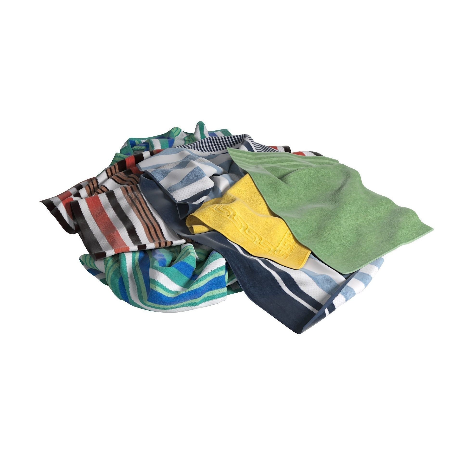 Towels Pile - Game-Ready 3D Model - View 11