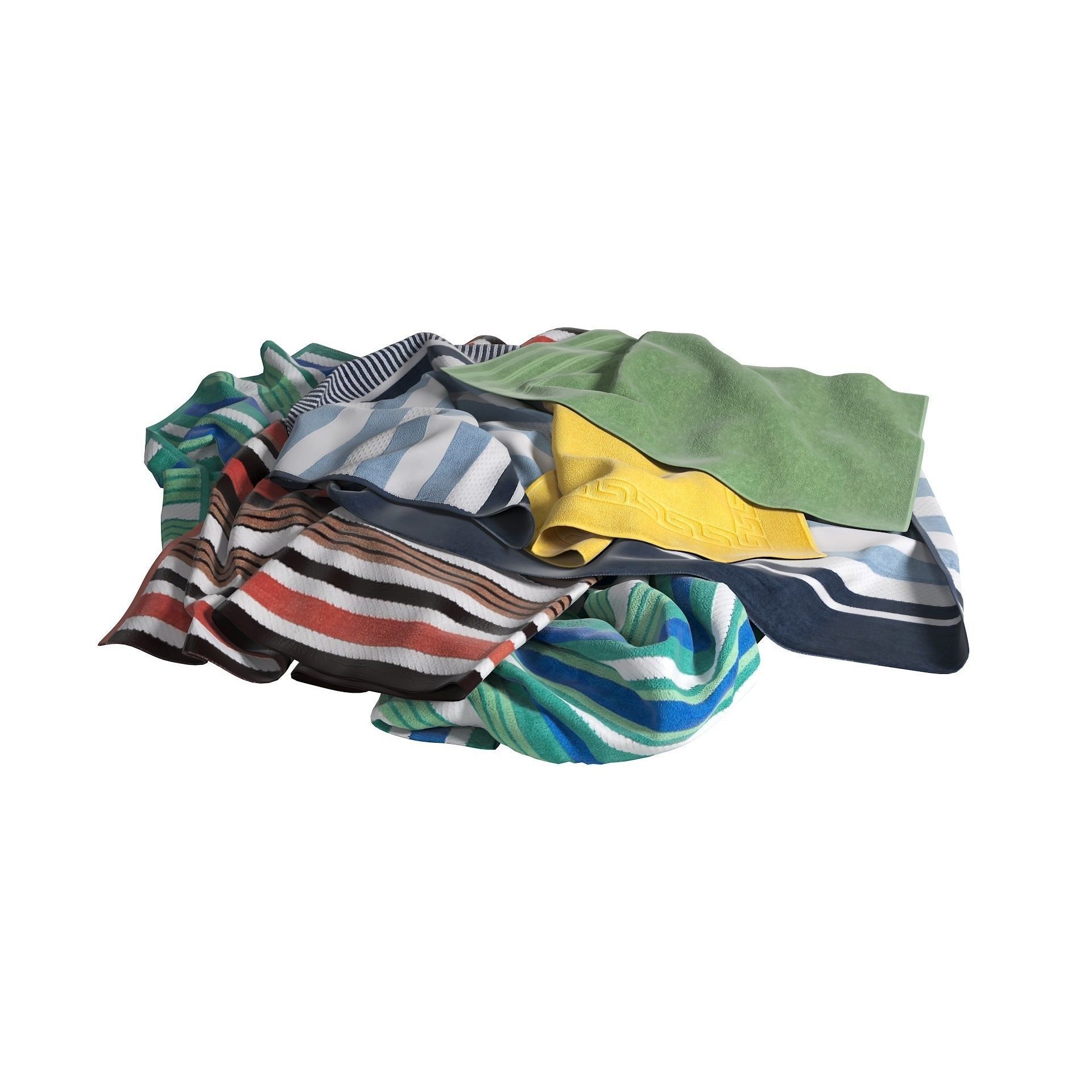 Towels Pile - Game-Ready 3D Model - View 12