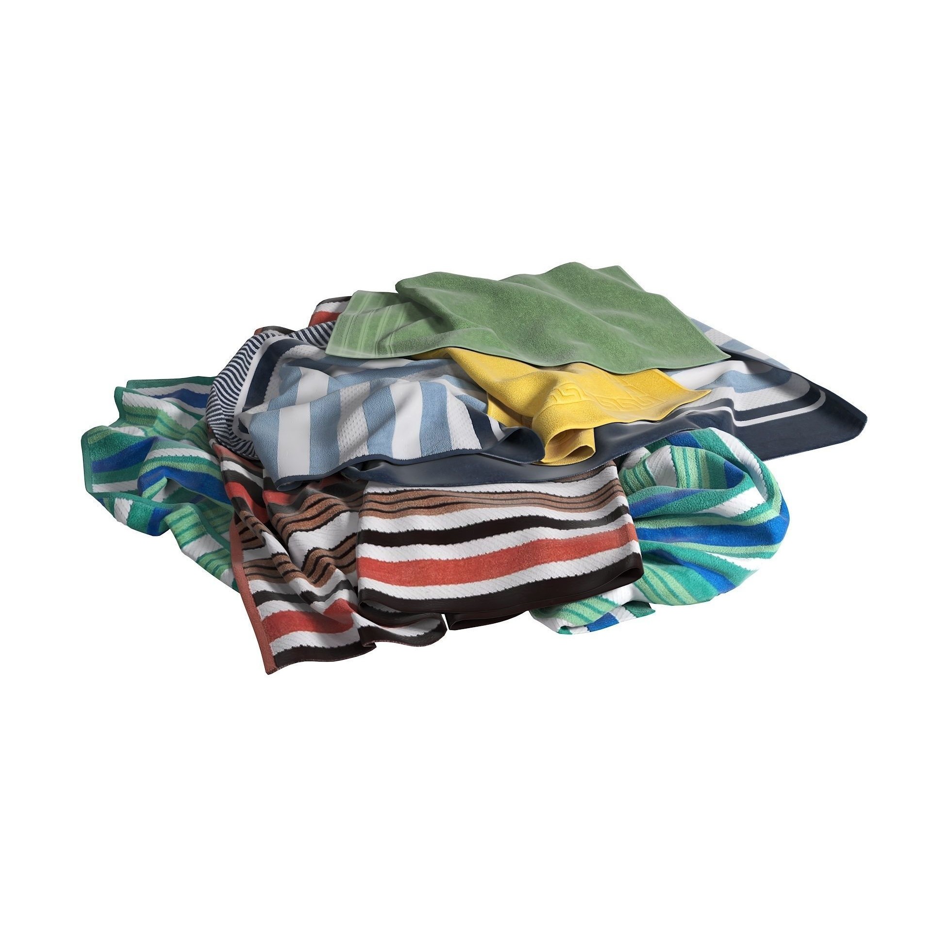 Towels Pile - Game-Ready 3D Model - View 13