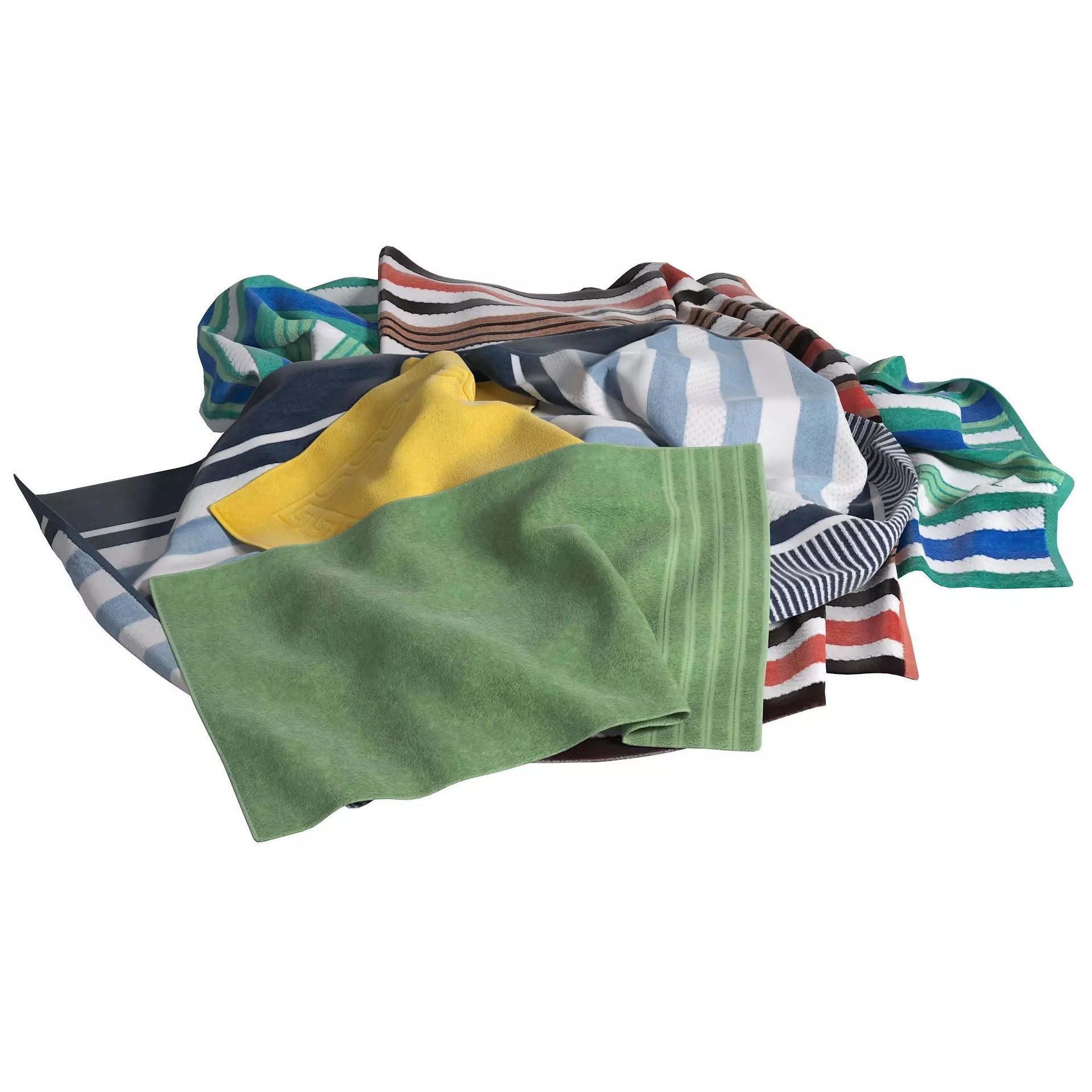 Towels Pile - Game-Ready 3D Model - View 2