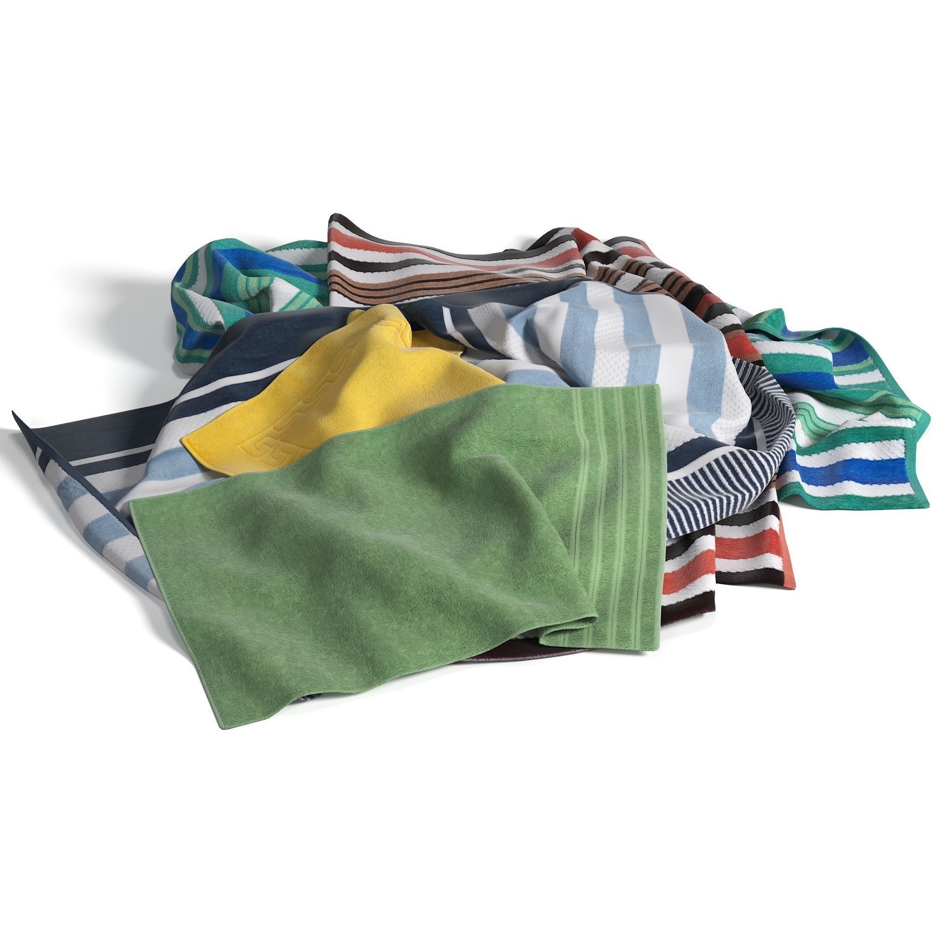 Towels Pile - Game-Ready 3D Model - View 4