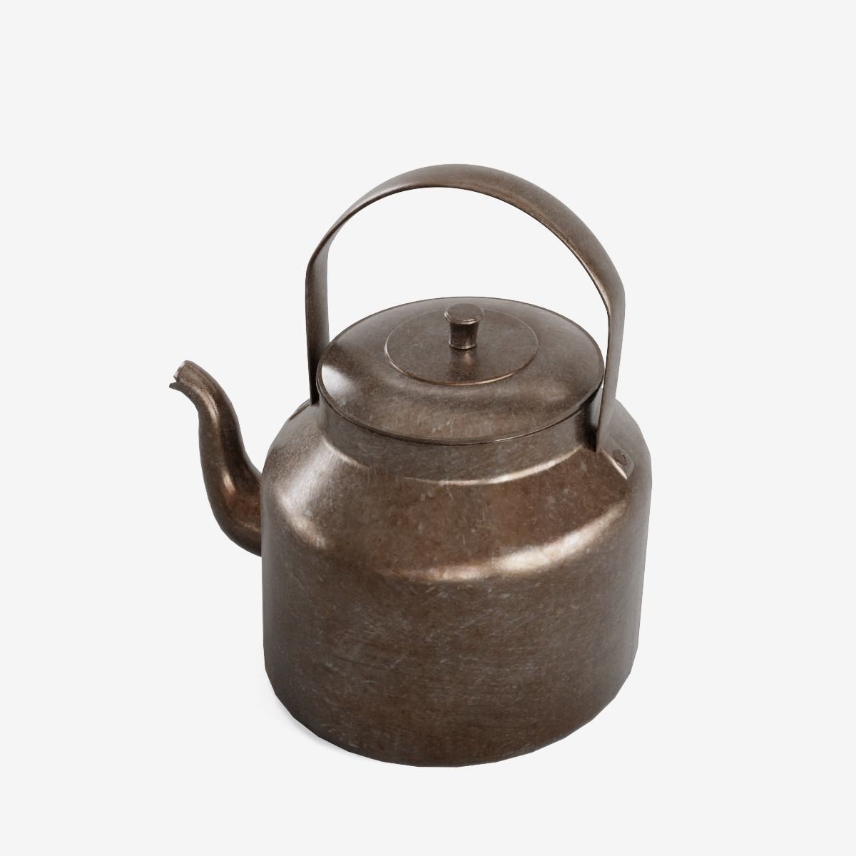 Used Stainless Steel Kettle - High-Poly Game-Ready 3D Model - View 10