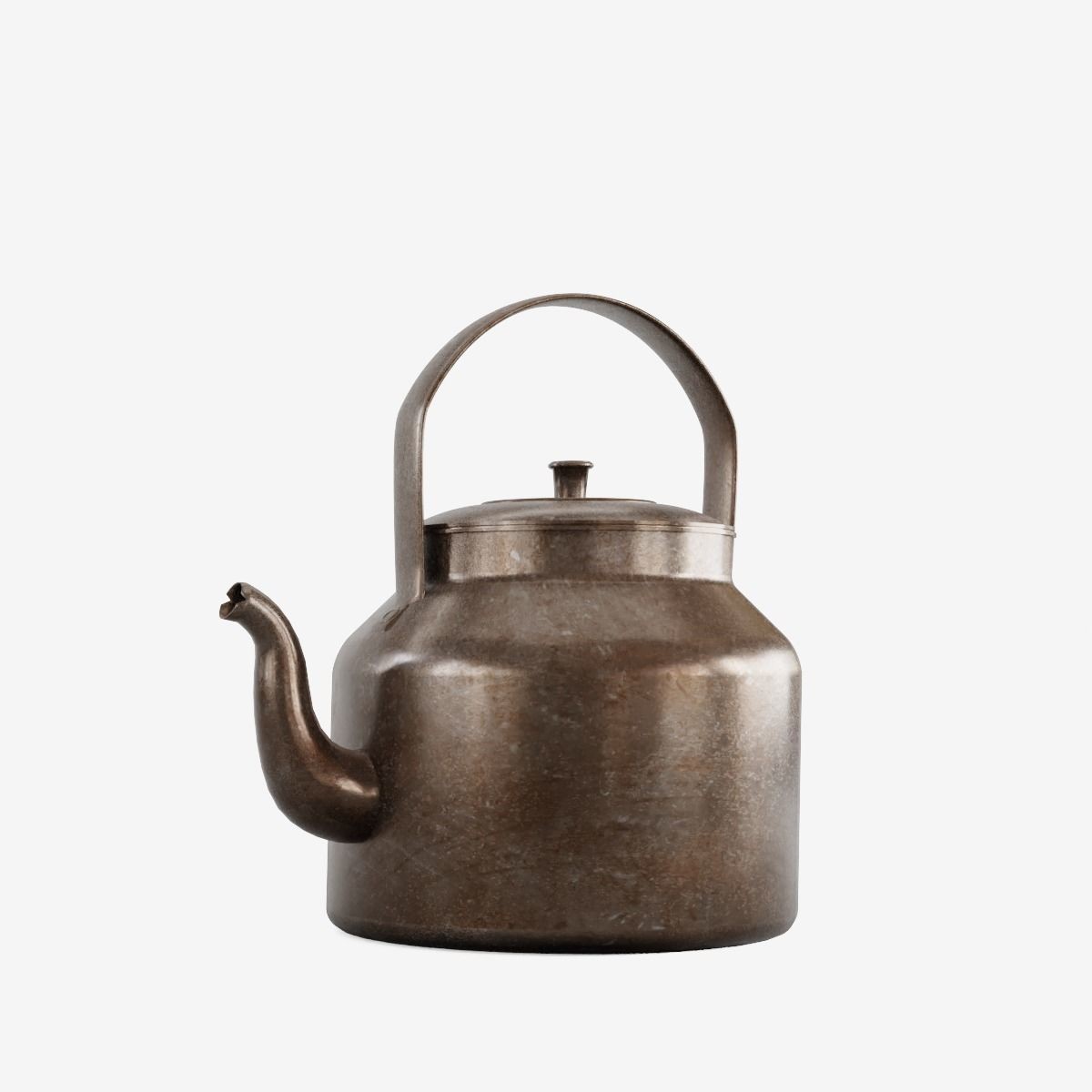 Used Stainless Steel Kettle - High-Poly Game-Ready 3D Model - View 4