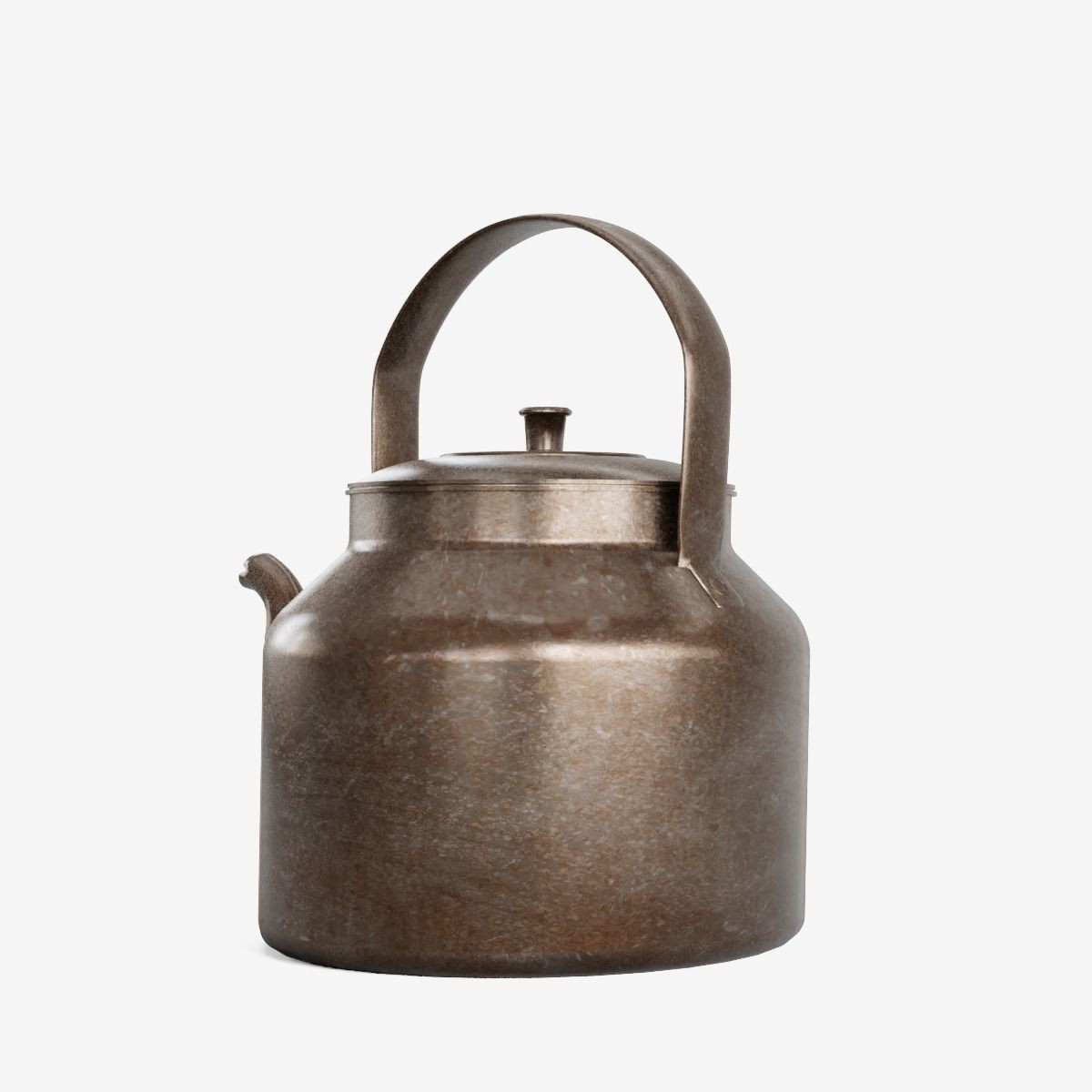 Used Stainless Steel Kettle - High-Poly Game-Ready 3D Model - View 6