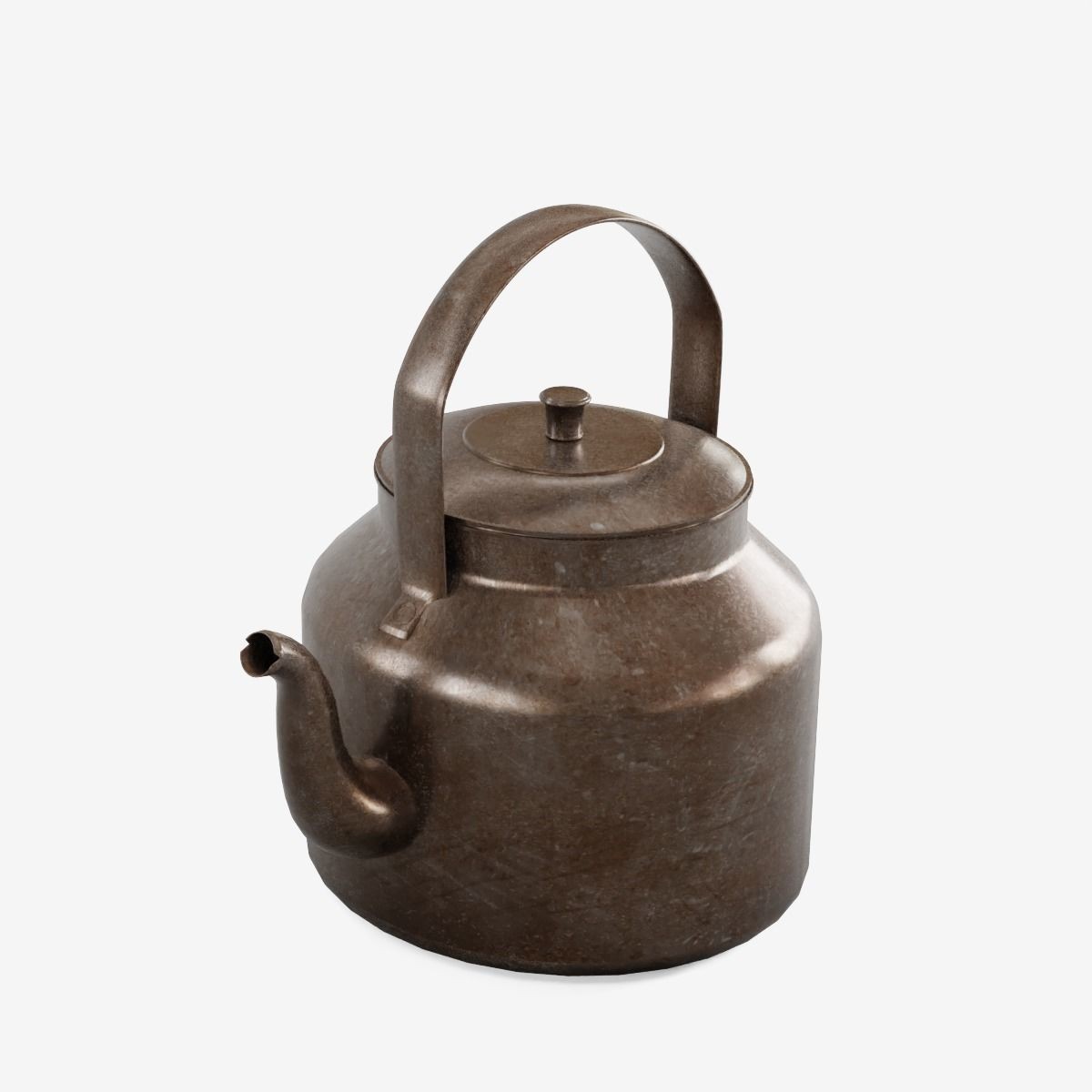 Used Stainless Steel Kettle - High-Poly Game-Ready 3D Model - View 7