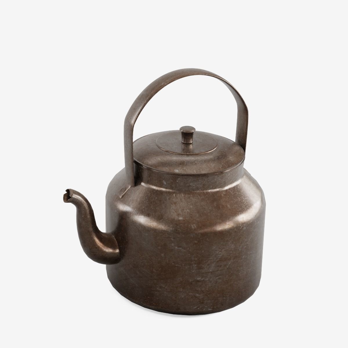 Used Stainless Steel Kettle - High-Poly Game-Ready 3D Model - View 8
