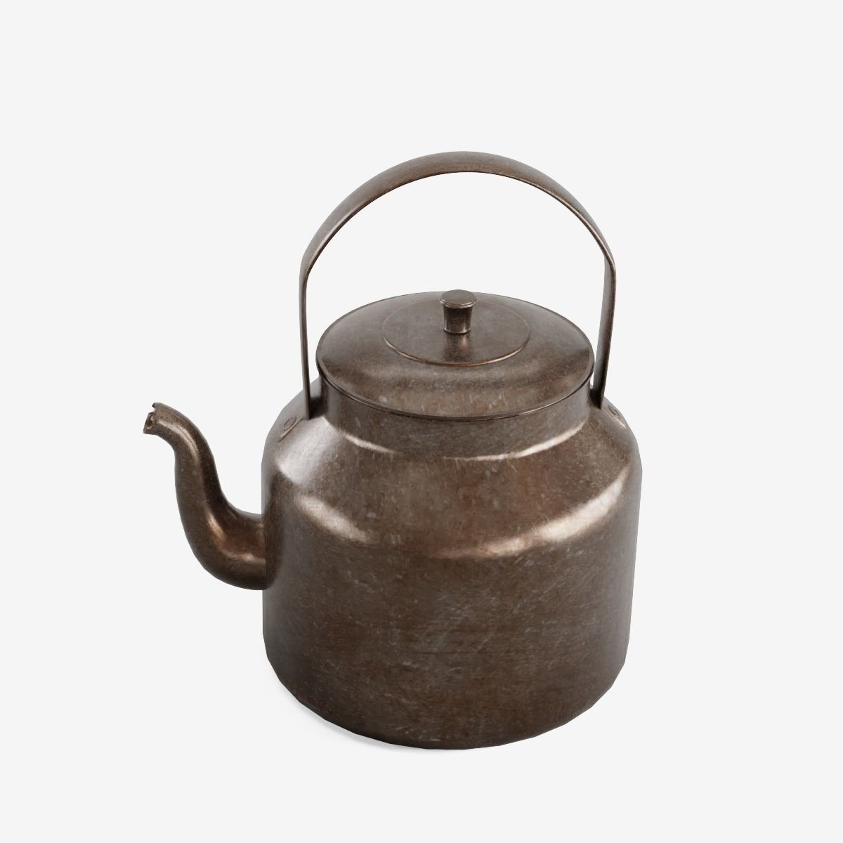 Used Stainless Steel Kettle - High-Poly Game-Ready 3D Model - View 9