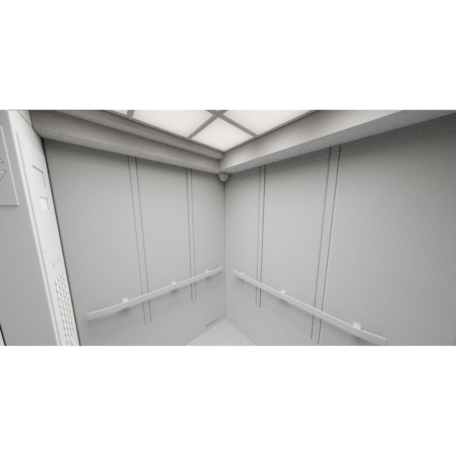 Elevator Cab Interior - Low-Poly Game-Ready 3D Model
