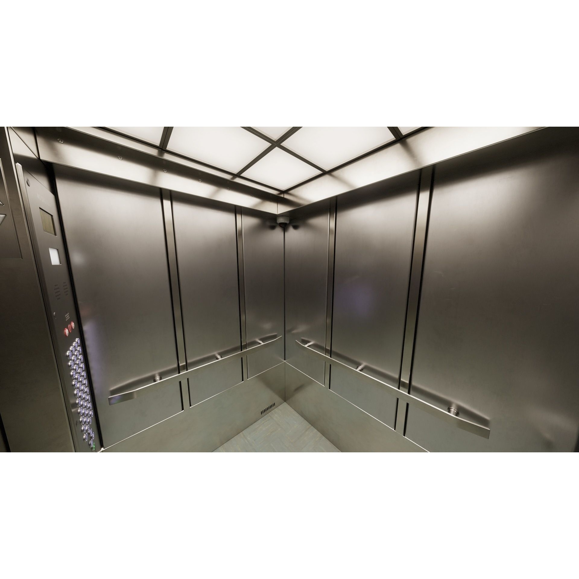 Elevator Cab Interior - Low-Poly Game-Ready 3D Model - View 5