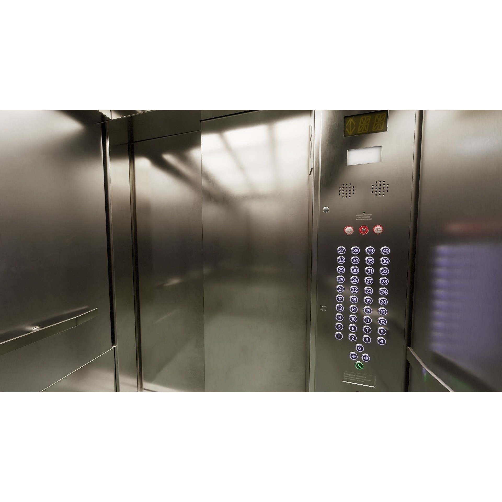 Elevator Cab Interior - Low-Poly Game-Ready 3D Model - View 8