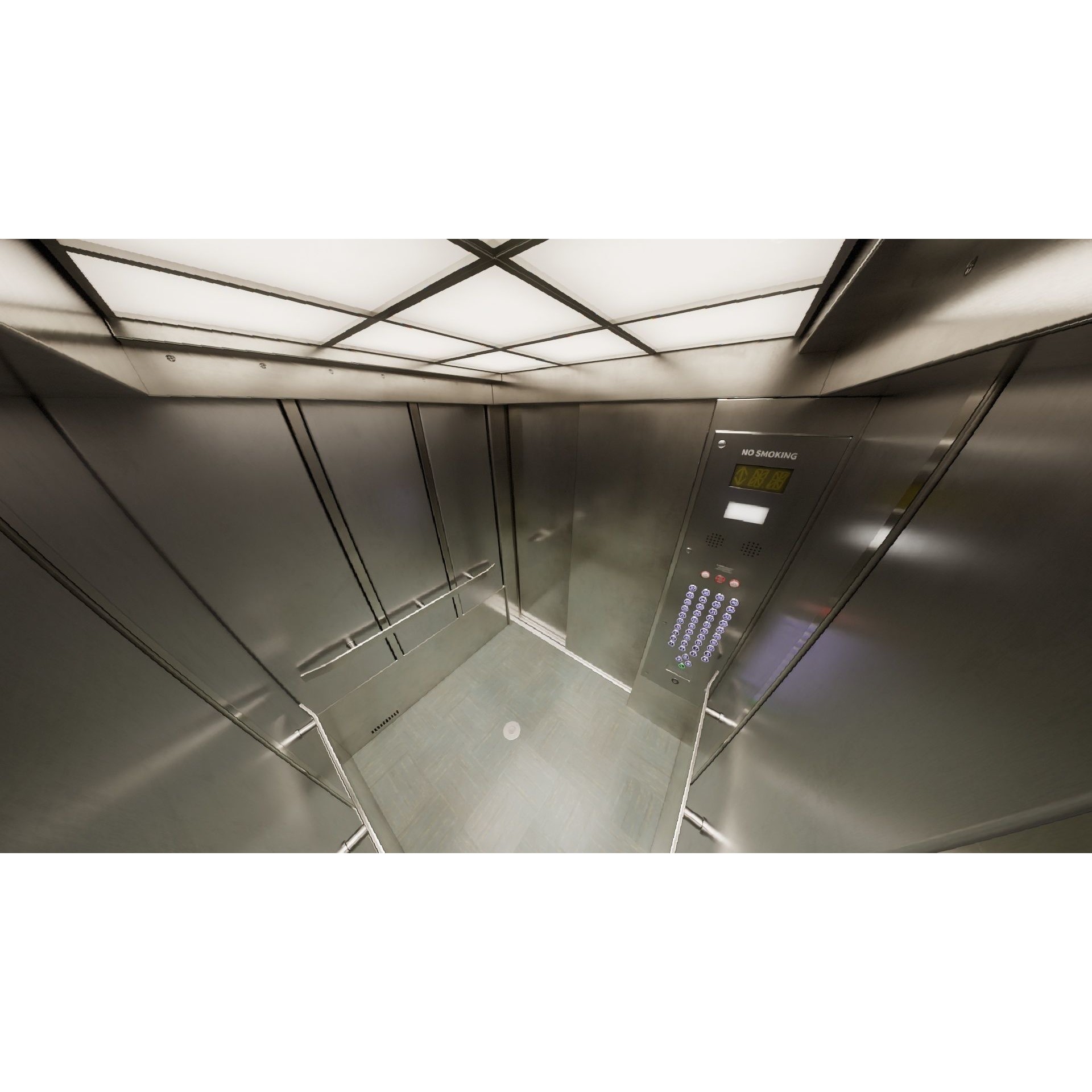 Elevator Cab Interior - Low-Poly Game-Ready 3D Model - View 9
