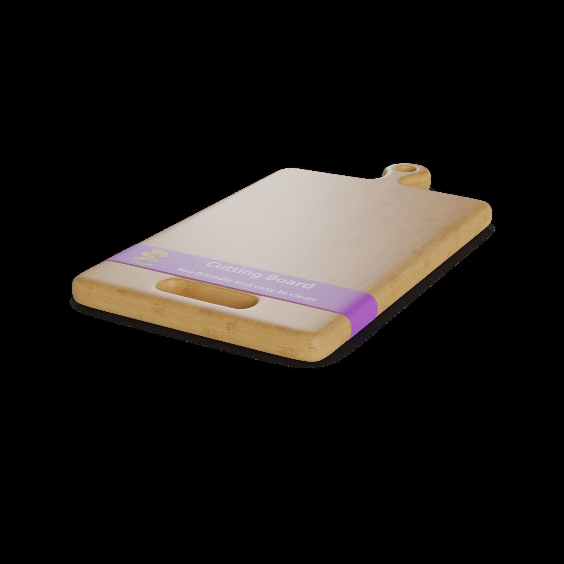 Bamboo Cutting Board - Low-Poly Game-Ready 3D Model