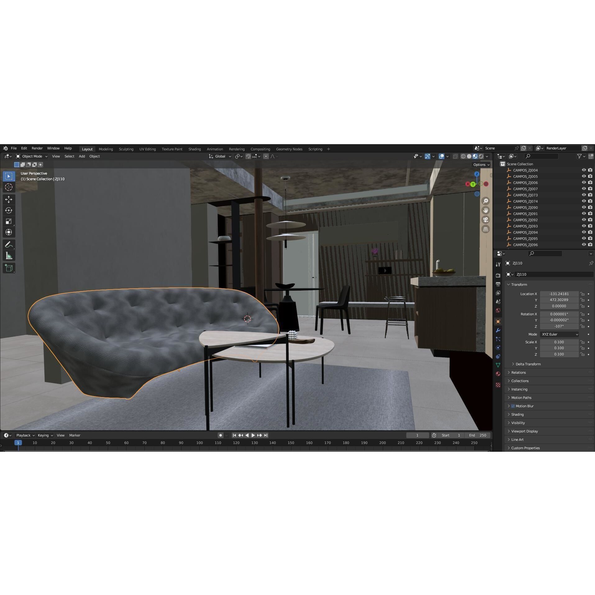 Modern Apartment Interior - Game-Ready 3D Model