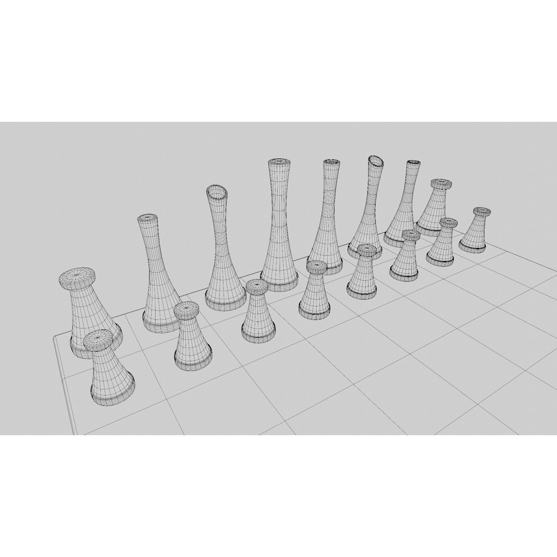 Modern Chess Set - Game-Ready 3D Model