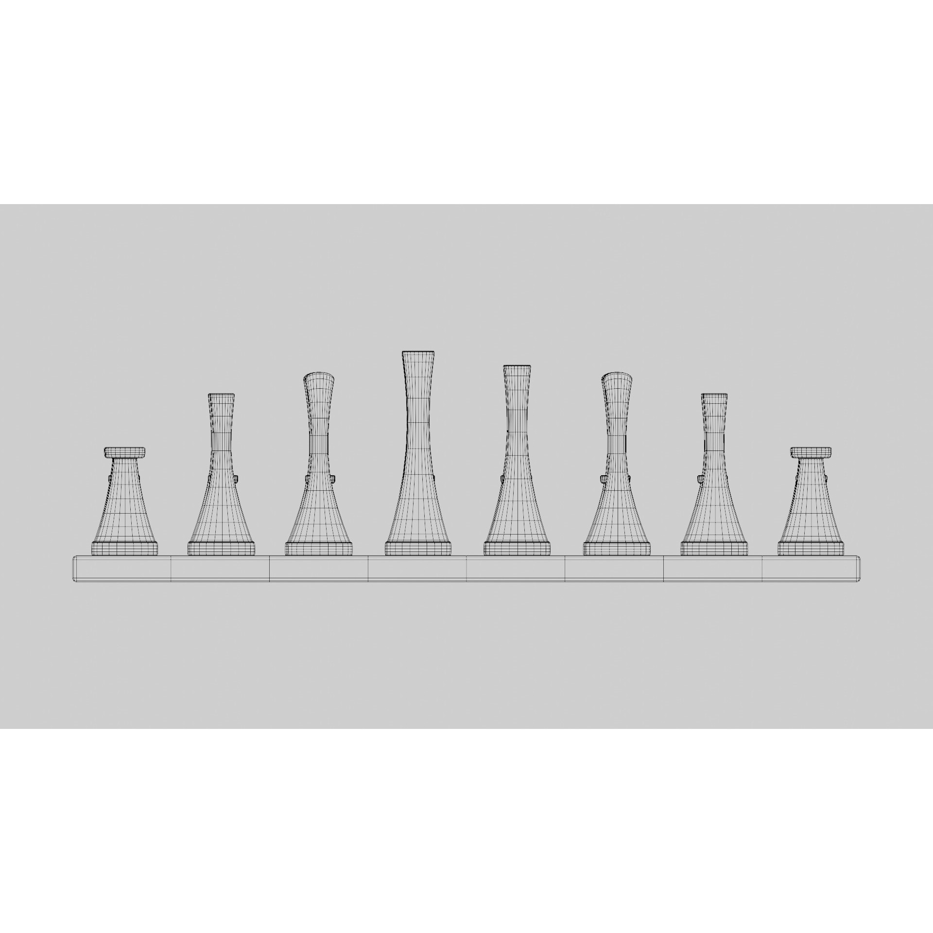 Modern Chess Set - Game-Ready 3D Model - View 11