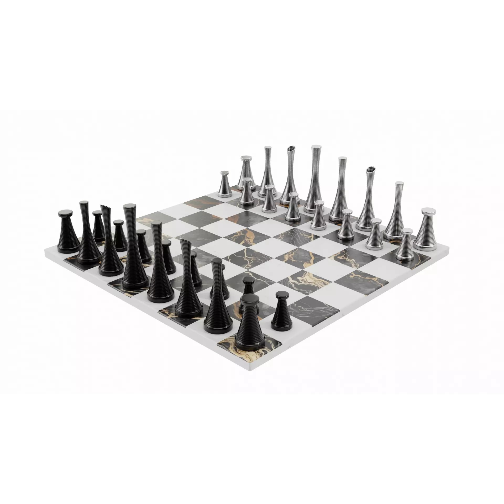 Modern Chess Set - Game-Ready 3D Model - View 2