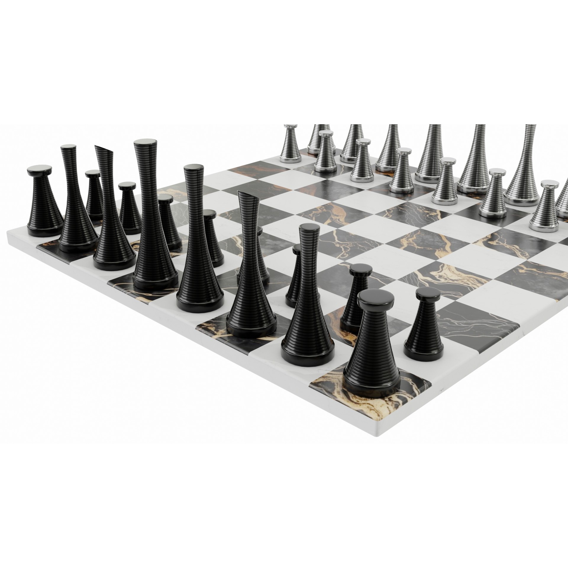 Modern Chess Set - Game-Ready 3D Model - View 3