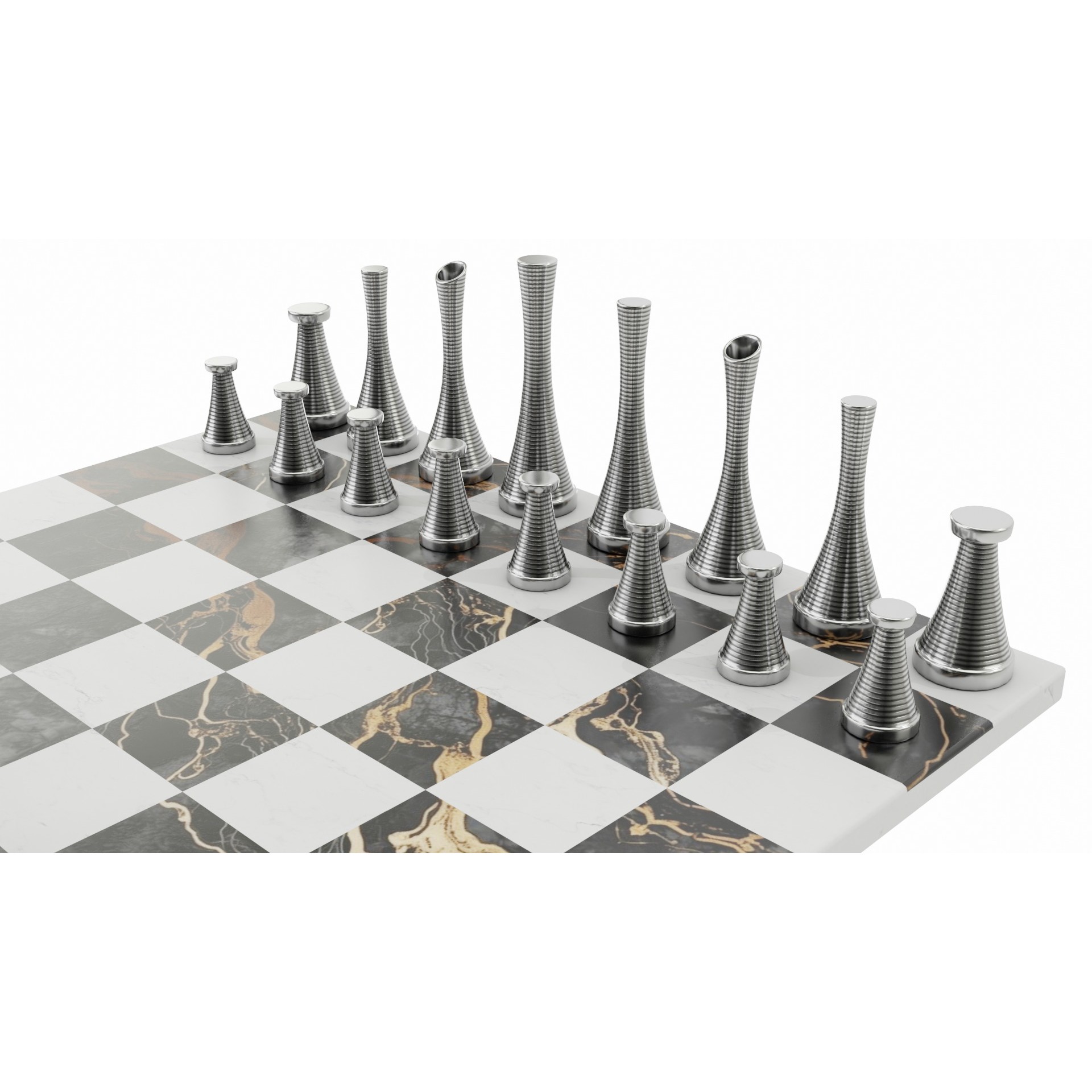 Modern Chess Set - Game-Ready 3D Model - View 4