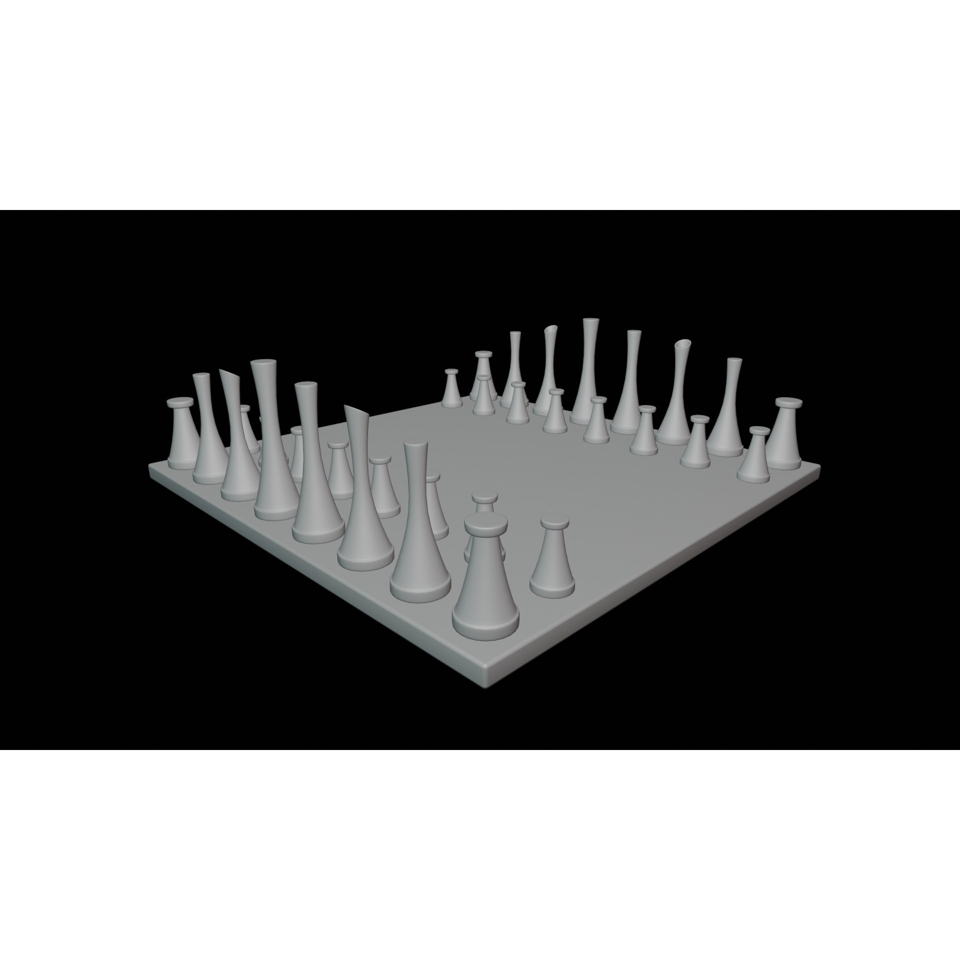 Modern Chess Set - Game-Ready 3D Model - View 6