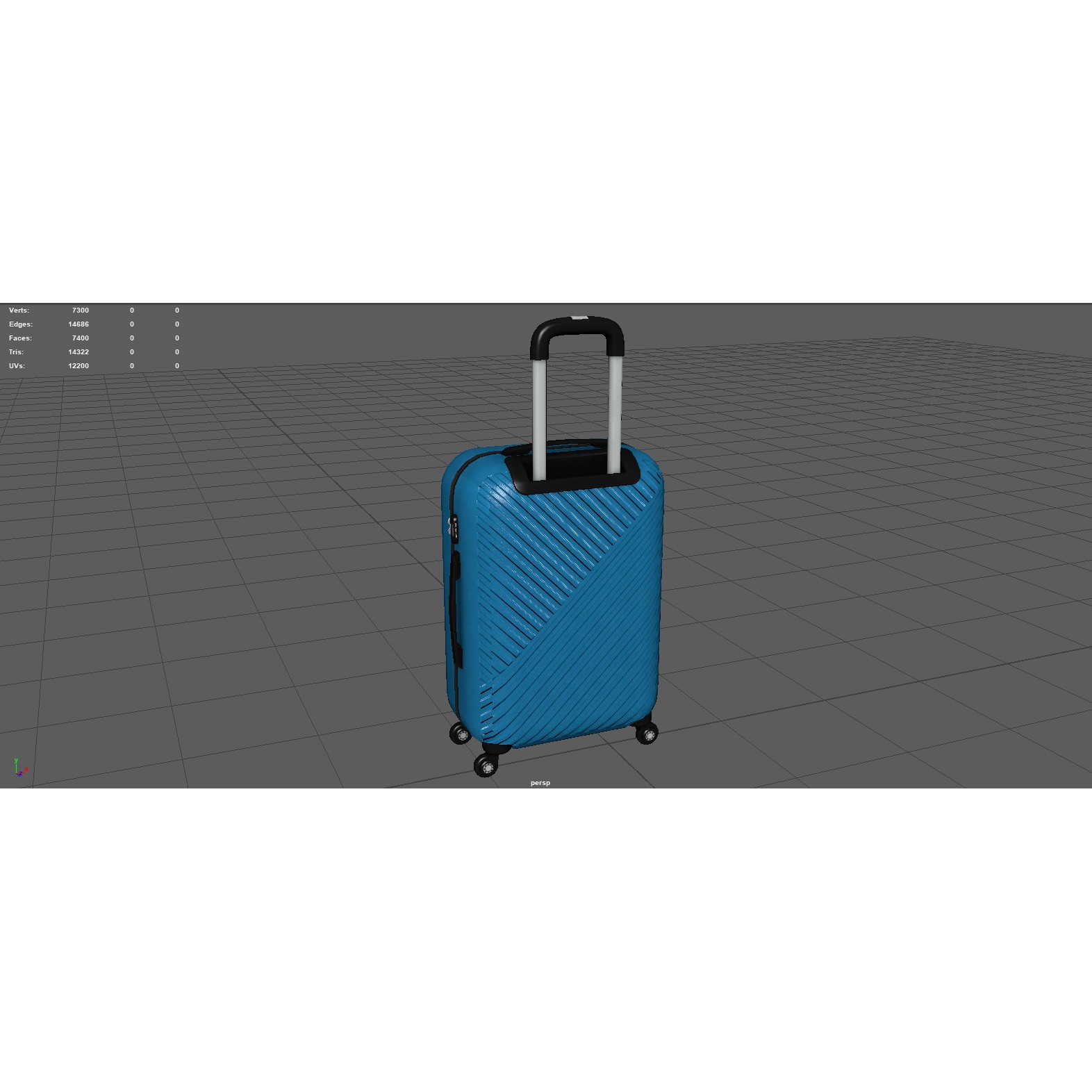 Colorful Suitcases on Wheels - Low-Poly Game-Ready 3D Model