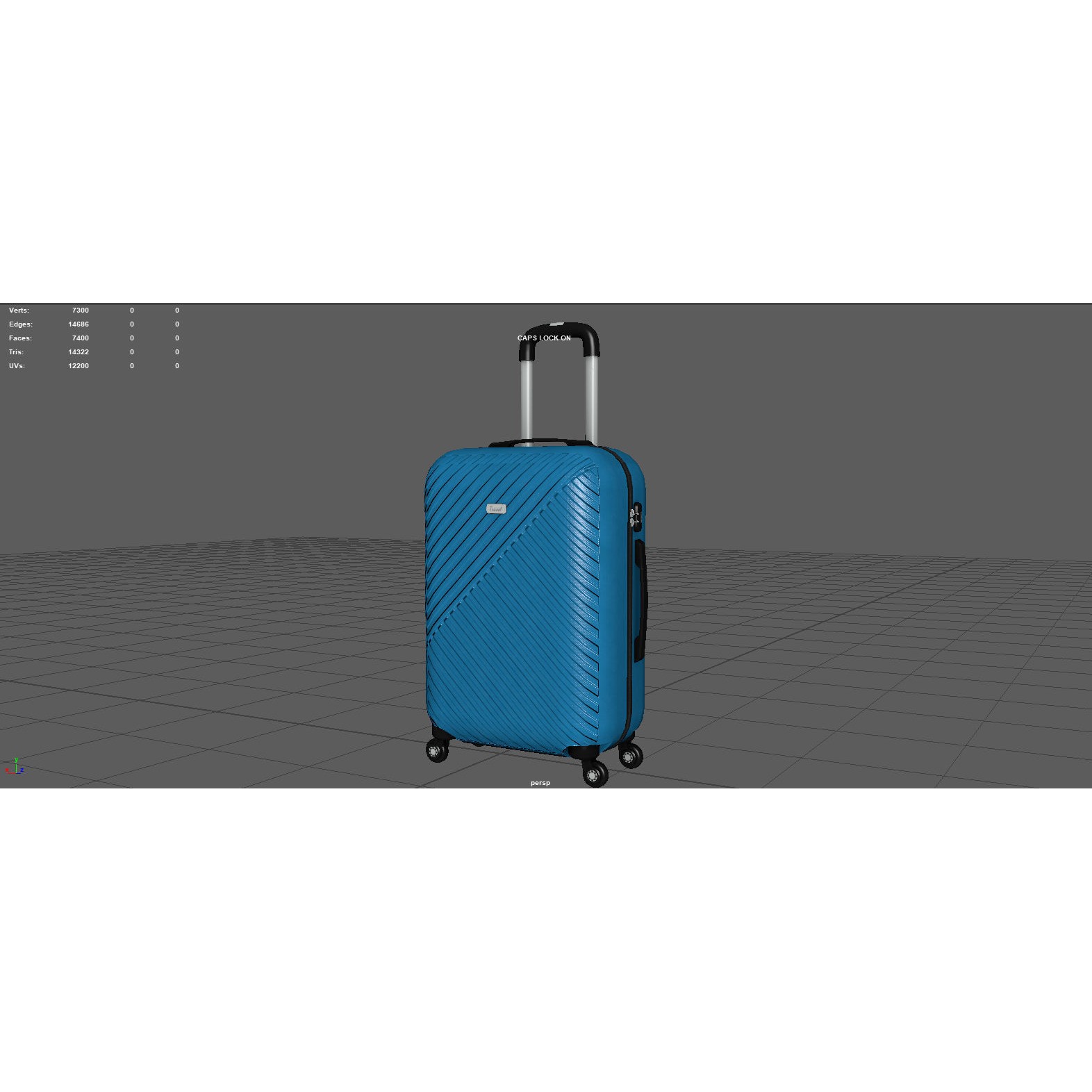Colorful Suitcases on Wheels - Low-Poly Game-Ready 3D Model - View 14