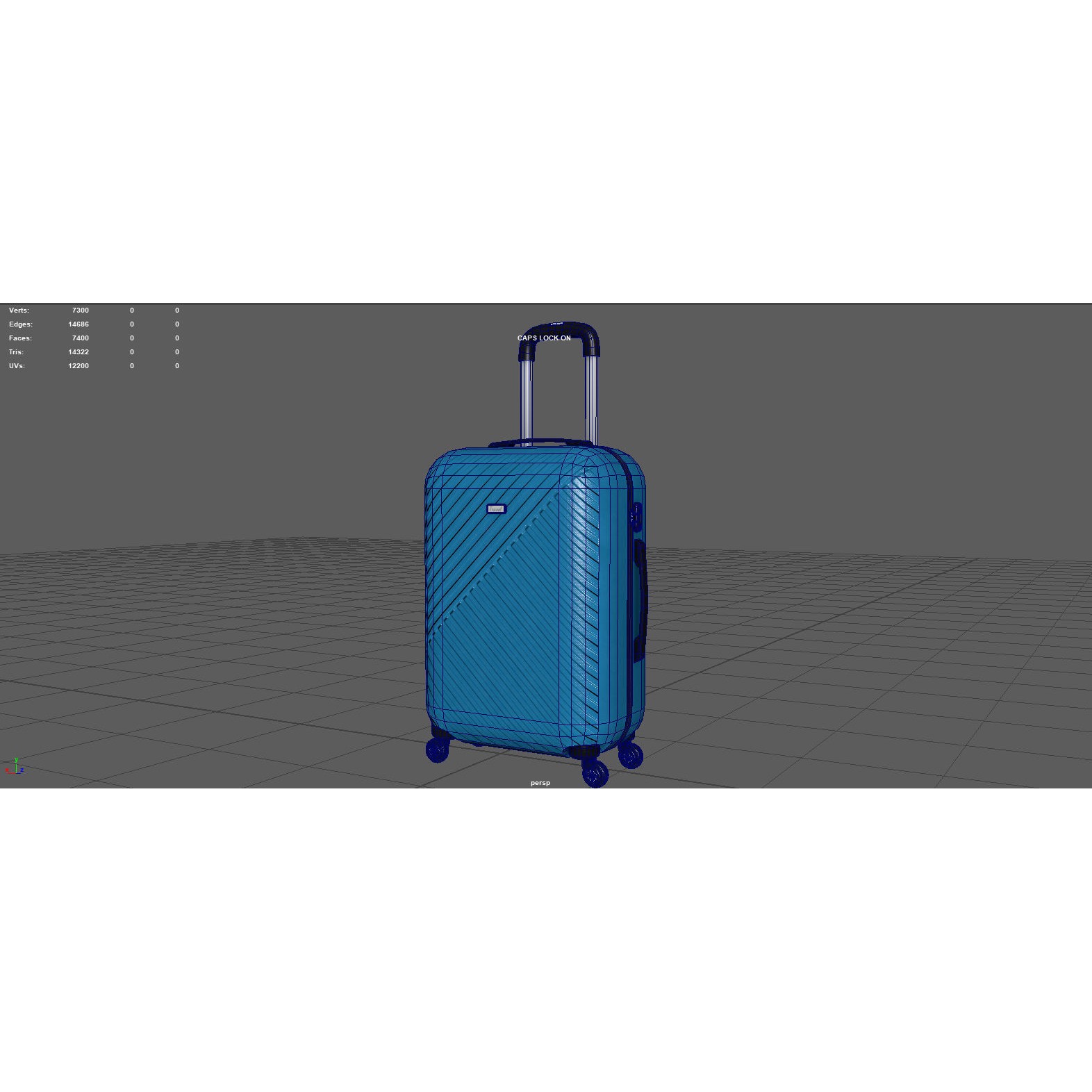 Colorful Suitcases on Wheels - Low-Poly Game-Ready 3D Model - View 16