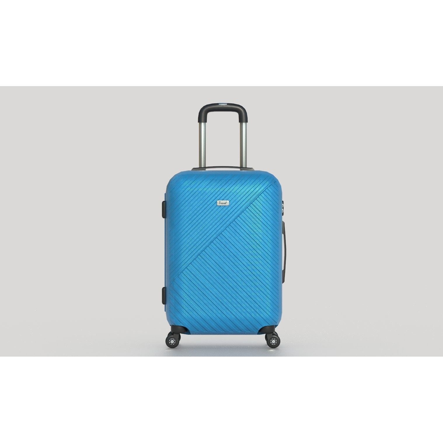 Colorful Suitcases on Wheels - Low-Poly Game-Ready 3D Model - View 8