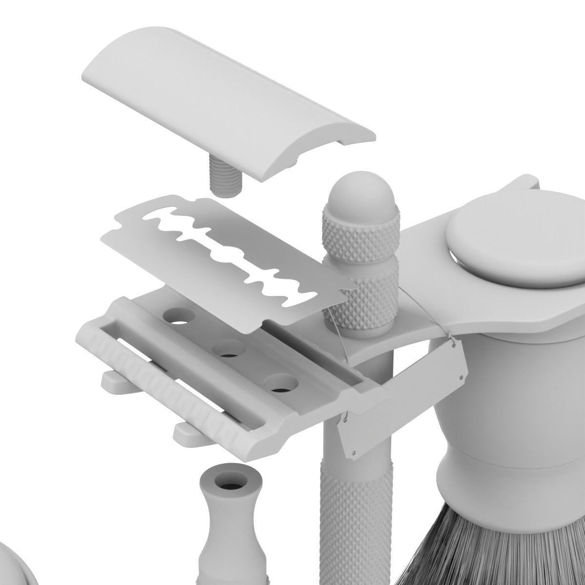 Shaving Kit with Metal Handles - Game-Ready 3D Model - View 10