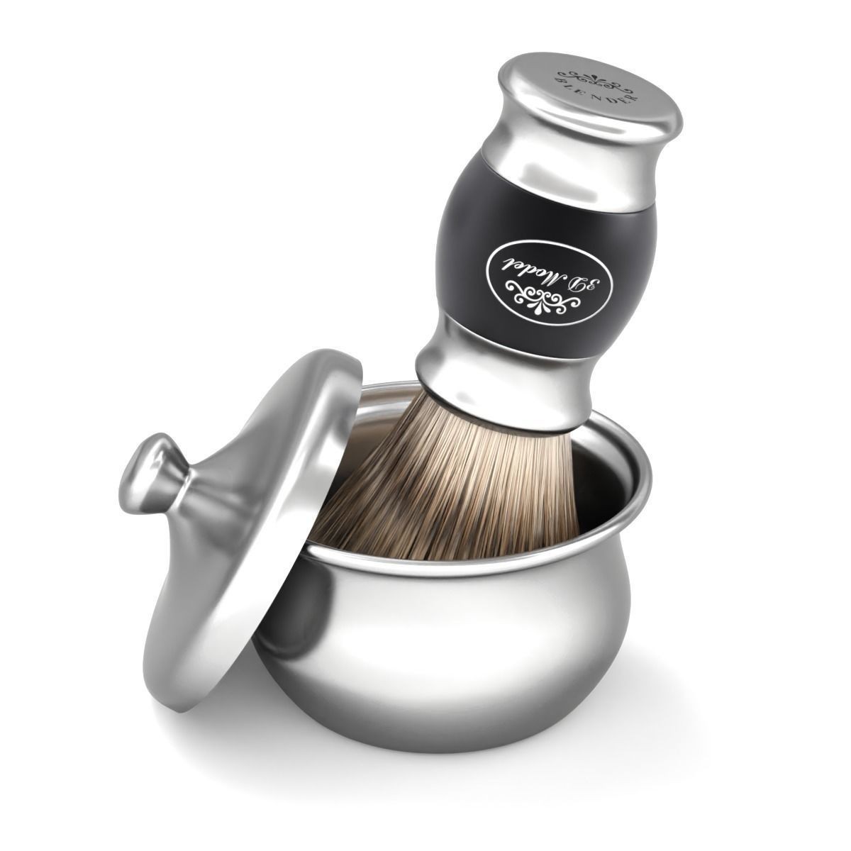 Shaving Kit with Metal Handles - Game-Ready 3D Model - View 4