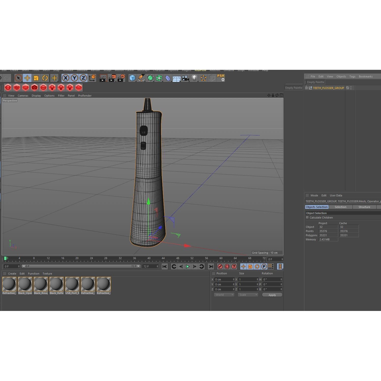 Dental Flosser - Low-Poly Game-Ready 3D Model