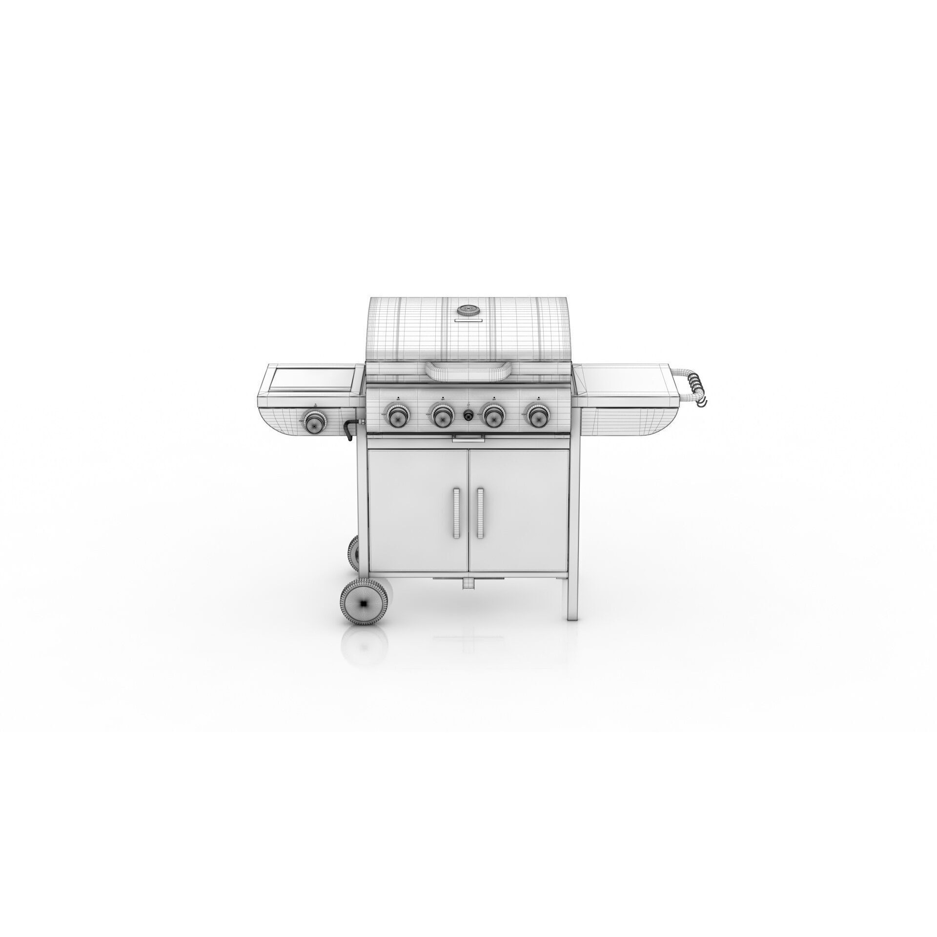 Gas BBQ Grill Burner - Low-Poly 3D Model - View 11