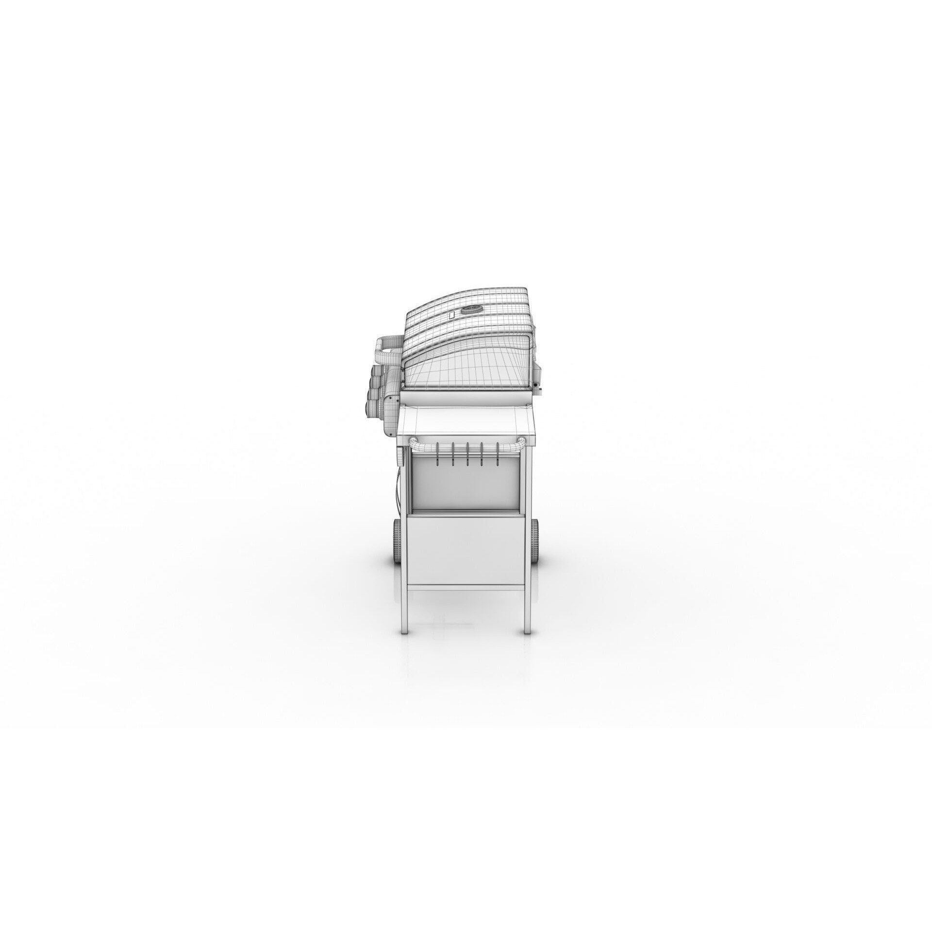 Gas BBQ Grill Burner - Low-Poly 3D Model - View 12