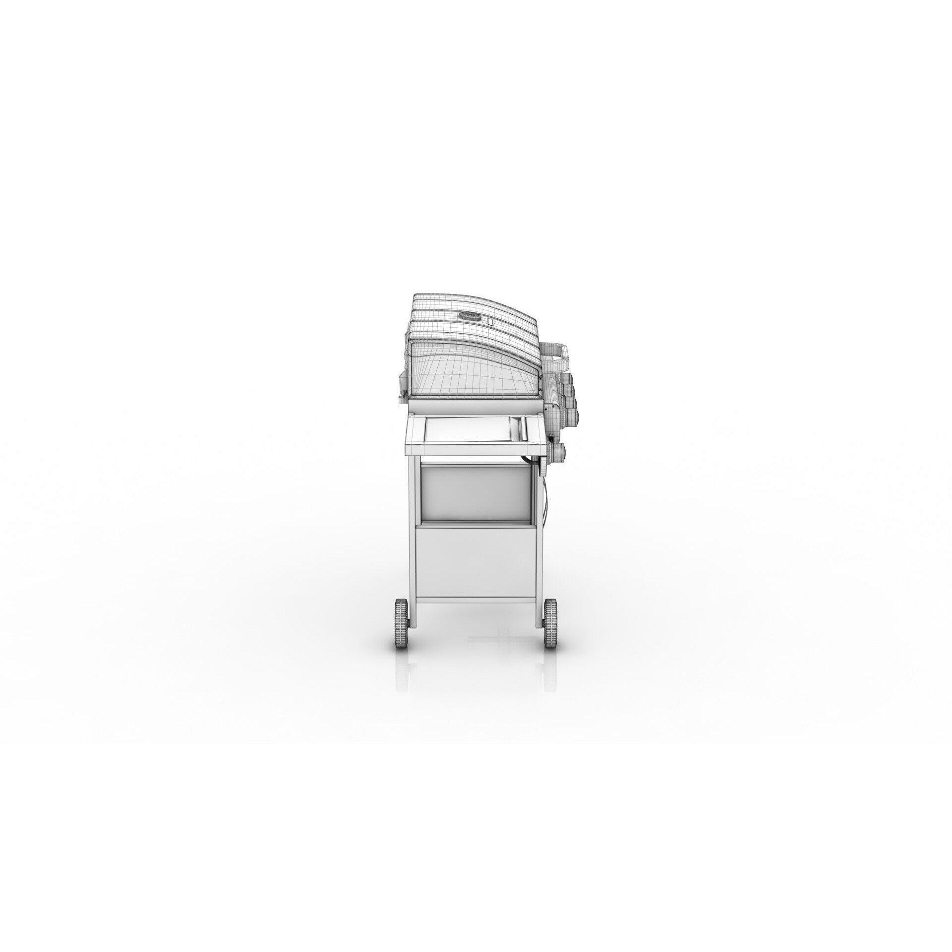 Gas BBQ Grill Burner - Low-Poly 3D Model - View 13