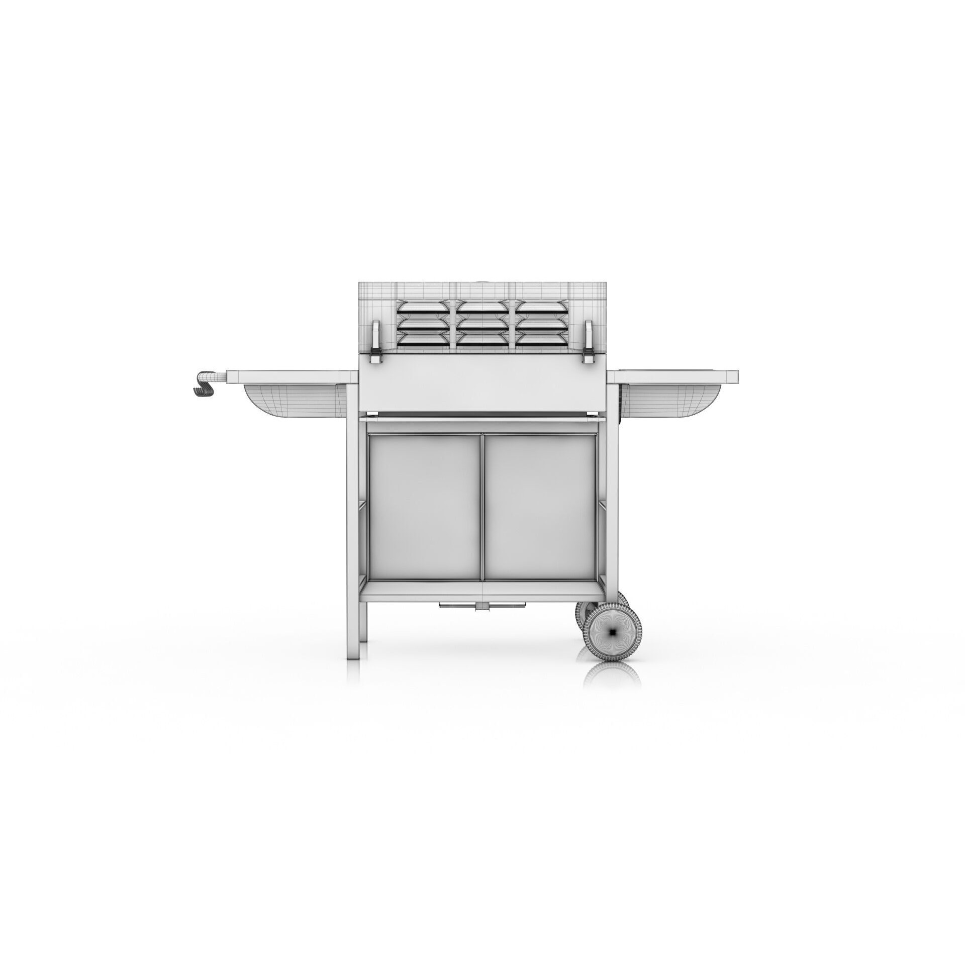 Gas BBQ Grill Burner - Low-Poly 3D Model - View 15
