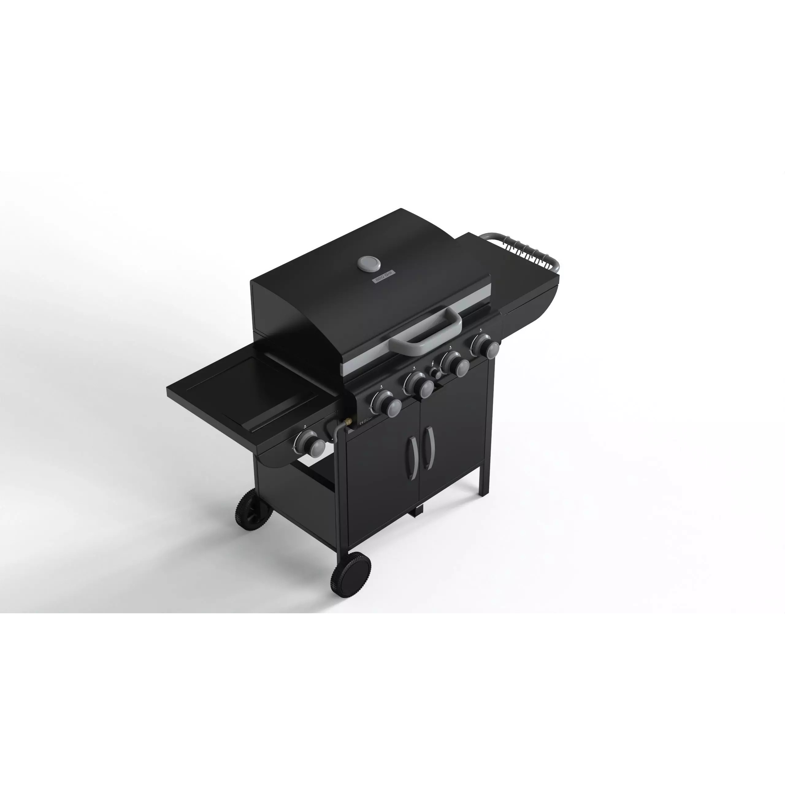 Gas BBQ Grill Burner - Low-Poly 3D Model - View 2