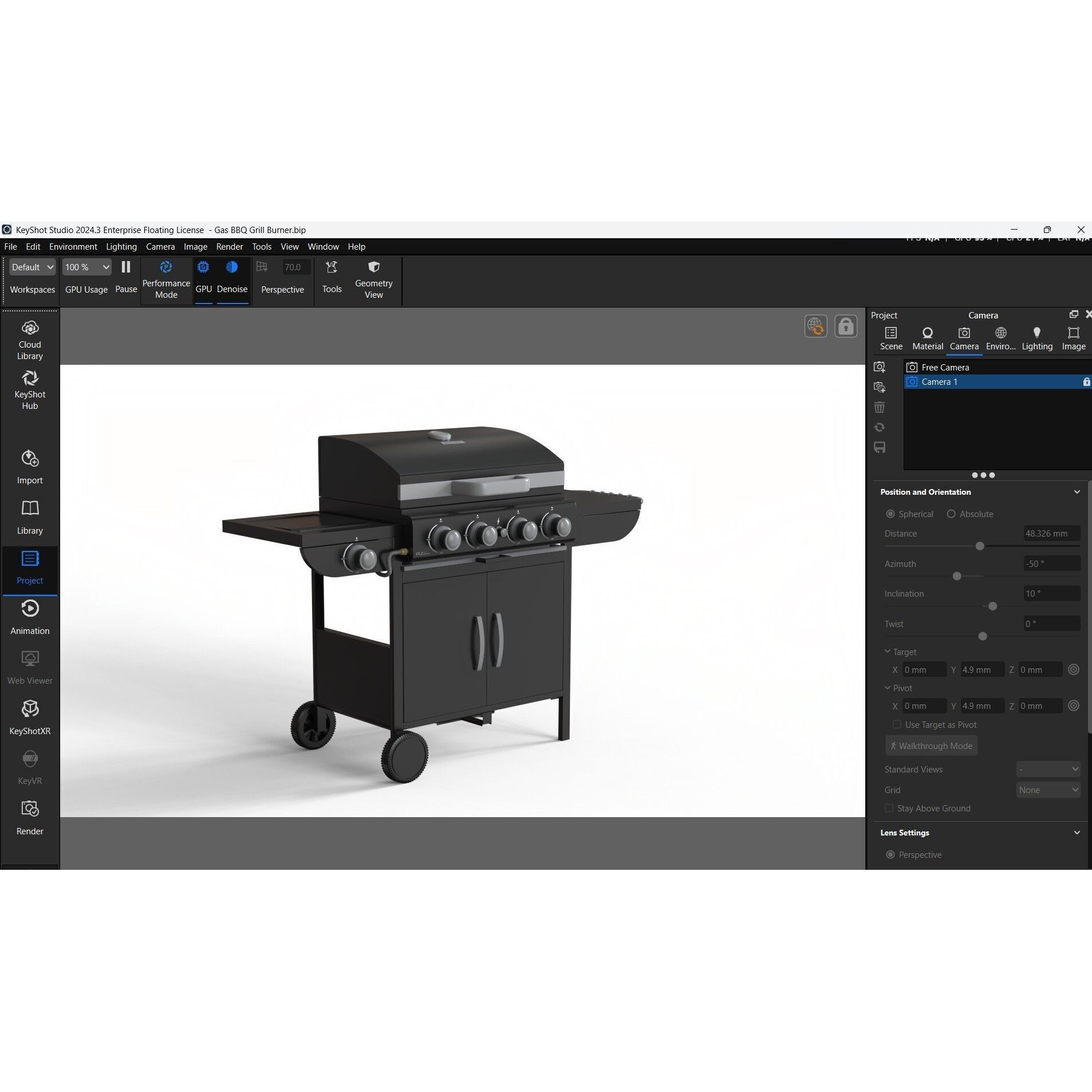Gas BBQ Grill Burner - Low-Poly 3D Model - View 20