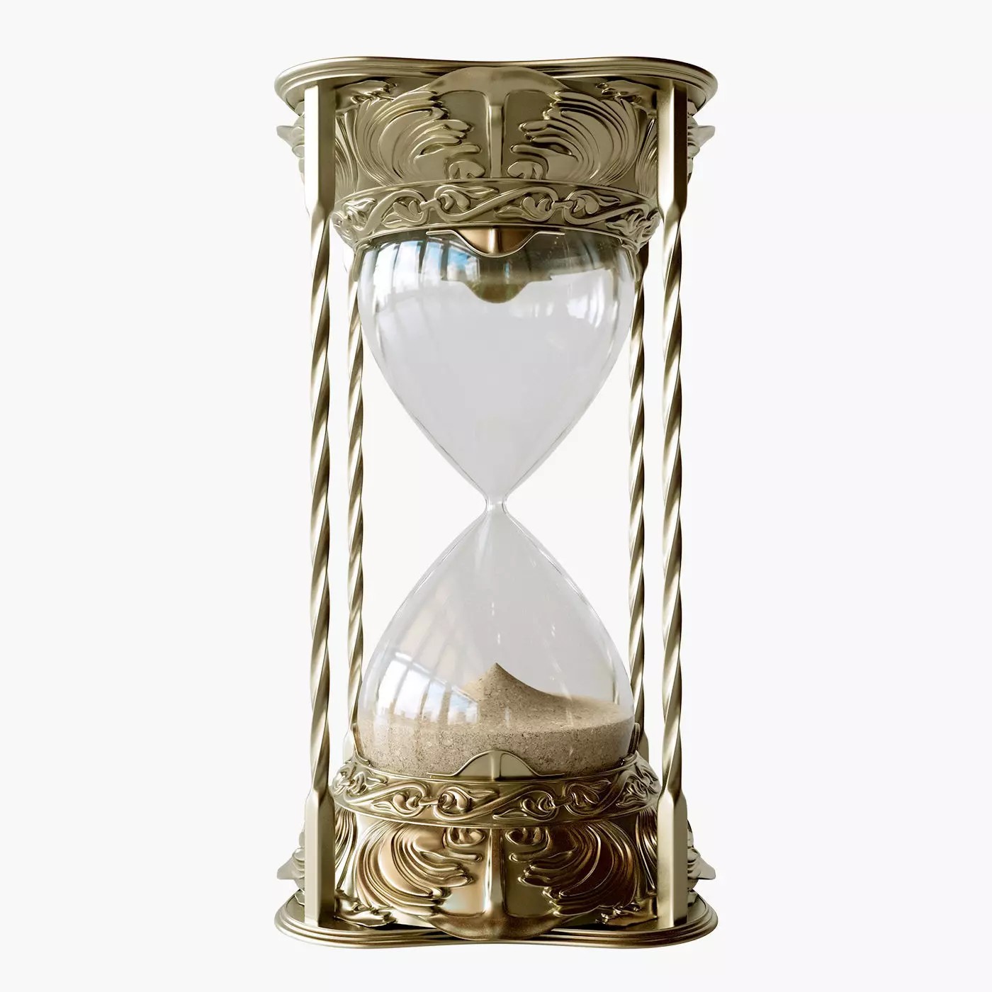 Antique Brass Sand Timer - Game-Ready 3D Model - View 2