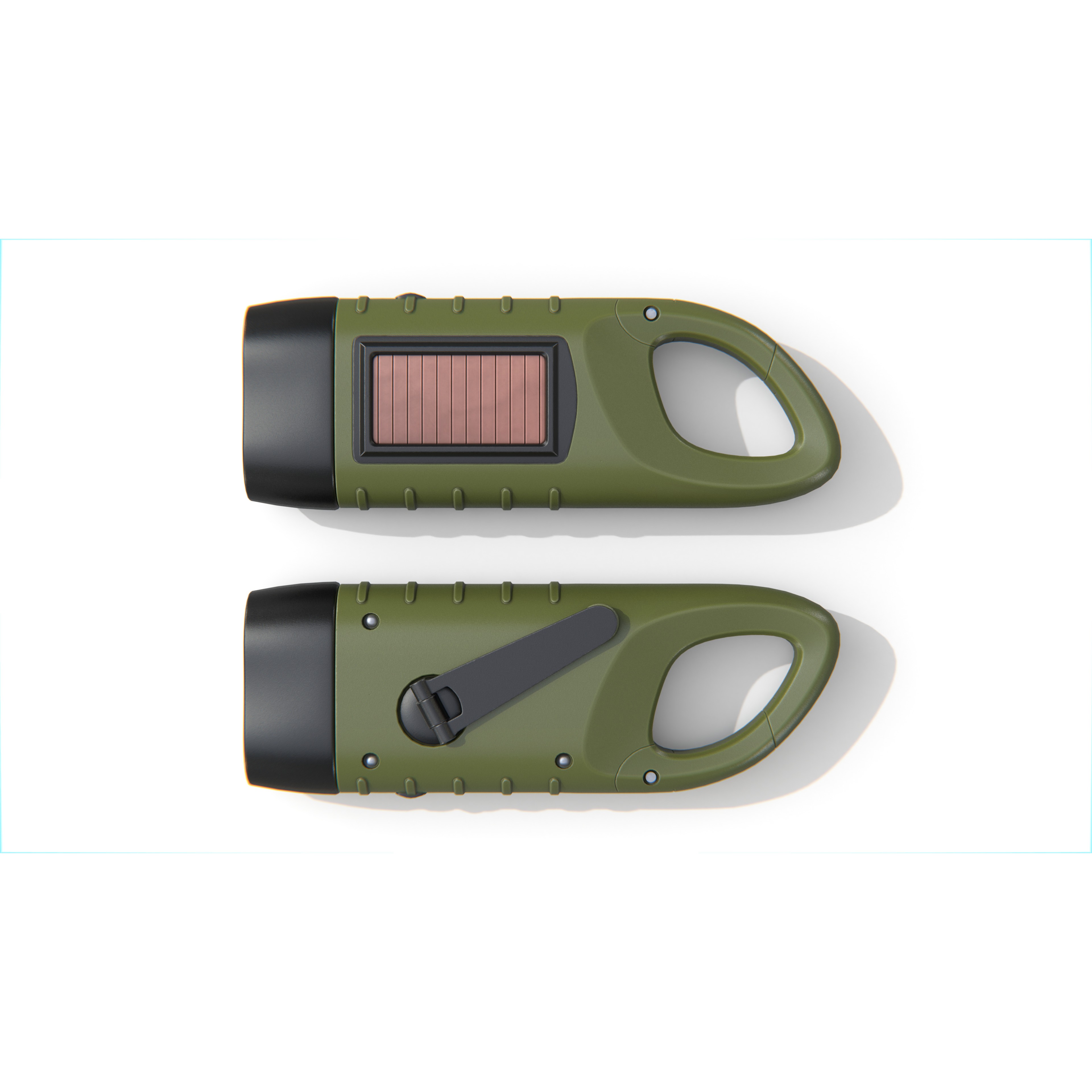 Solar Powered Flashlight - Low-Poly Game-Ready 3D Model - View 4