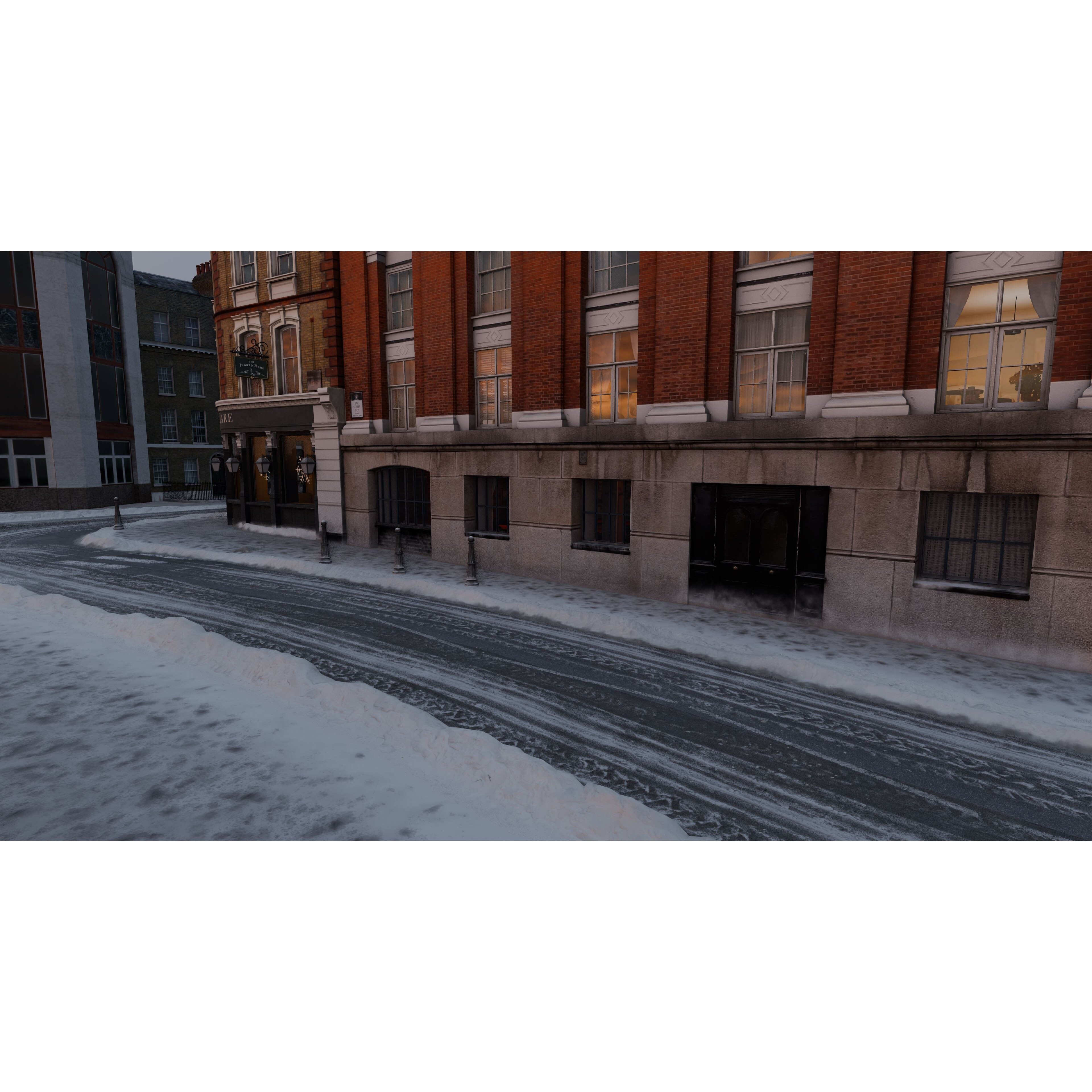 Snowy Streets of London - Low-Poly Game-Ready 3D Model - View 12
