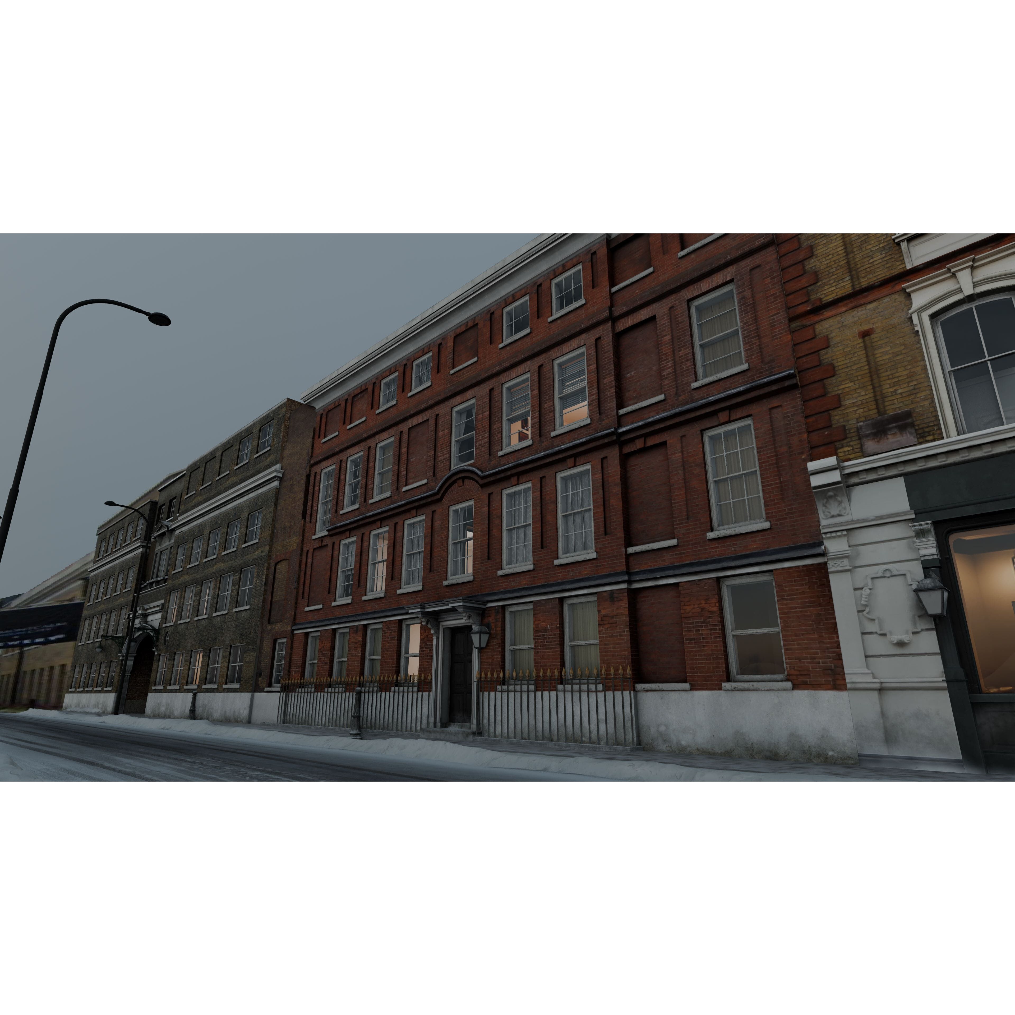 Snowy Streets of London - Low-Poly Game-Ready 3D Model - View 14