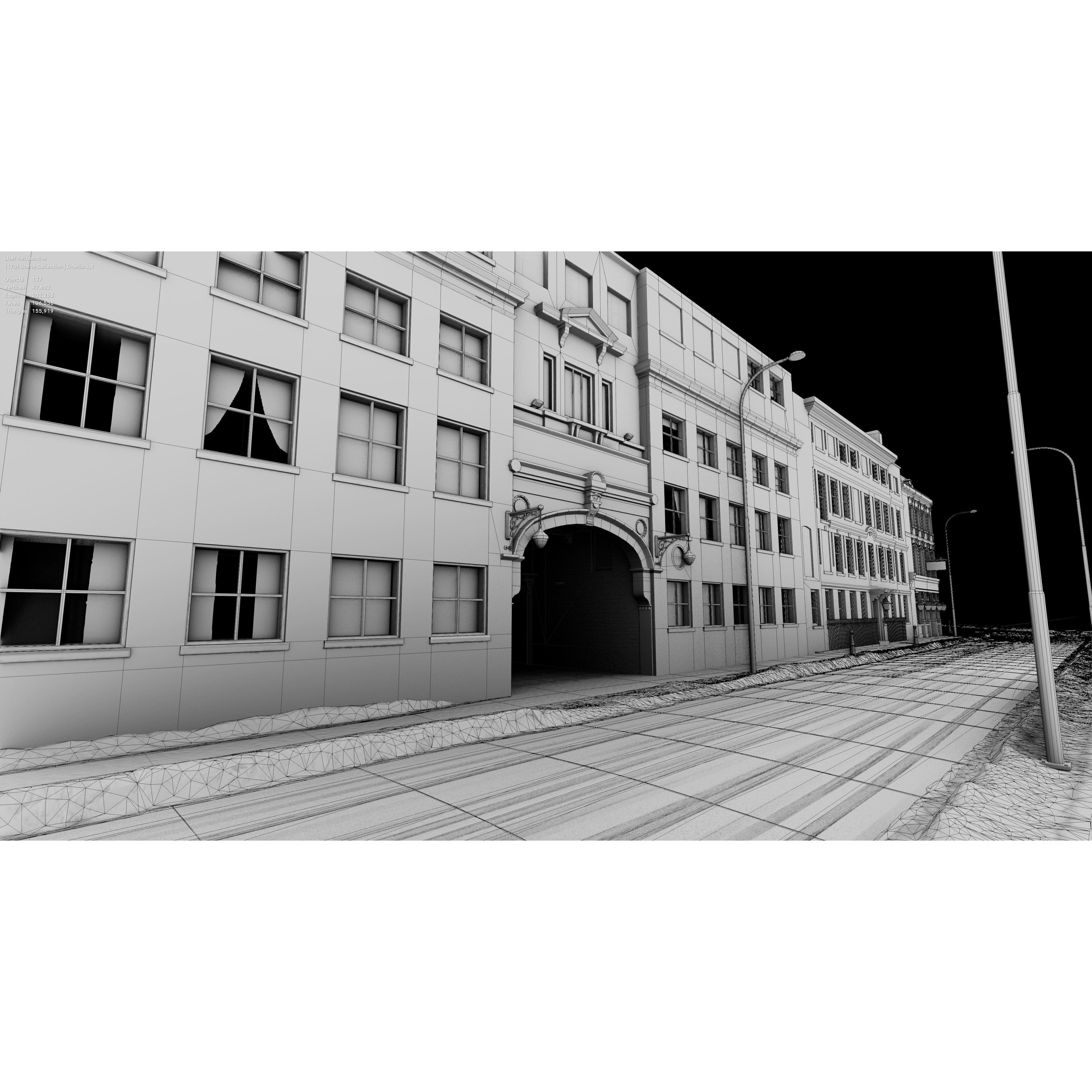 Snowy Streets of London - Low-Poly Game-Ready 3D Model - View 17