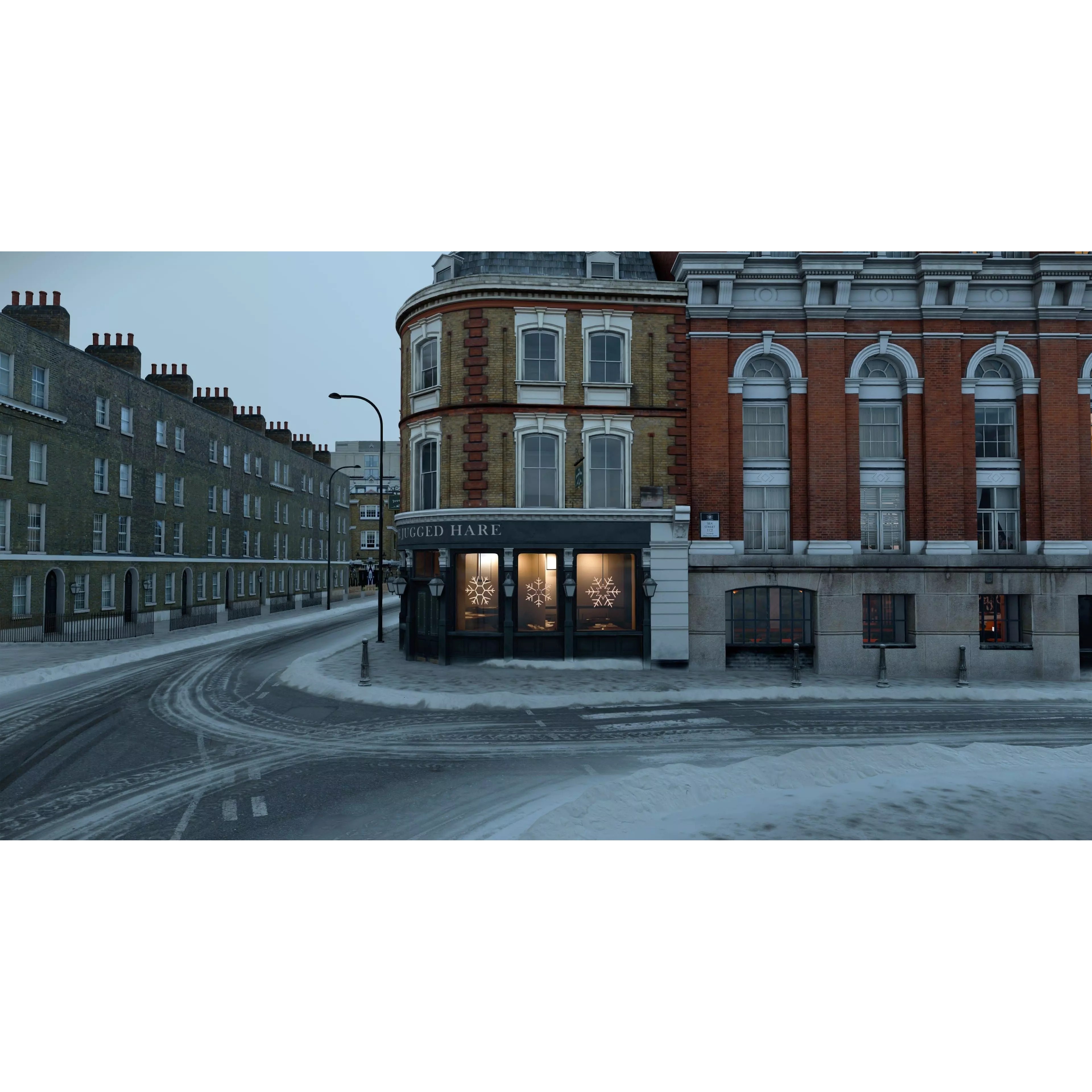 Snowy Streets of London - Low-Poly Game-Ready 3D Model - View 2