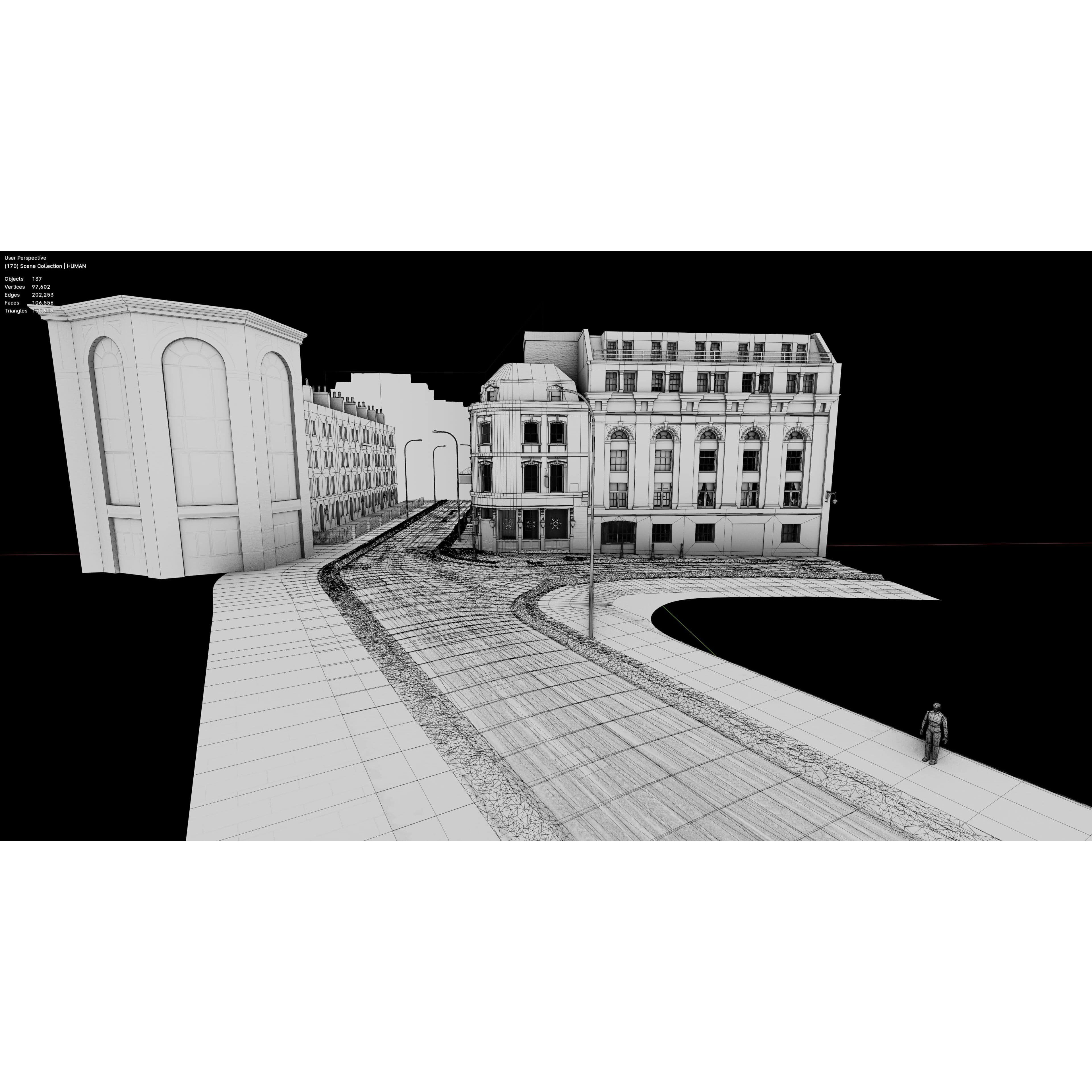 Snowy Streets of London - Low-Poly Game-Ready 3D Model - View 21