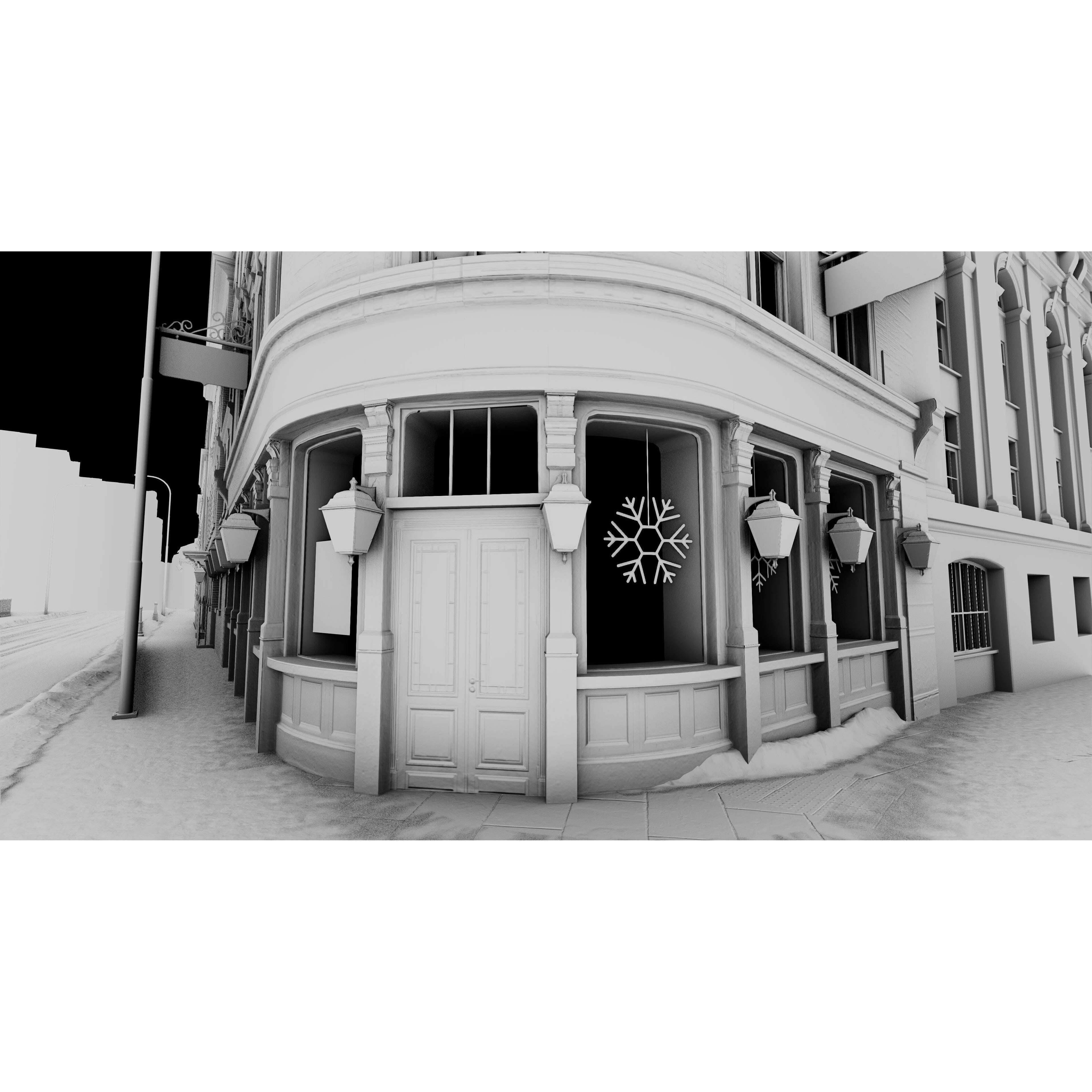 Snowy Streets of London - Low-Poly Game-Ready 3D Model - View 7