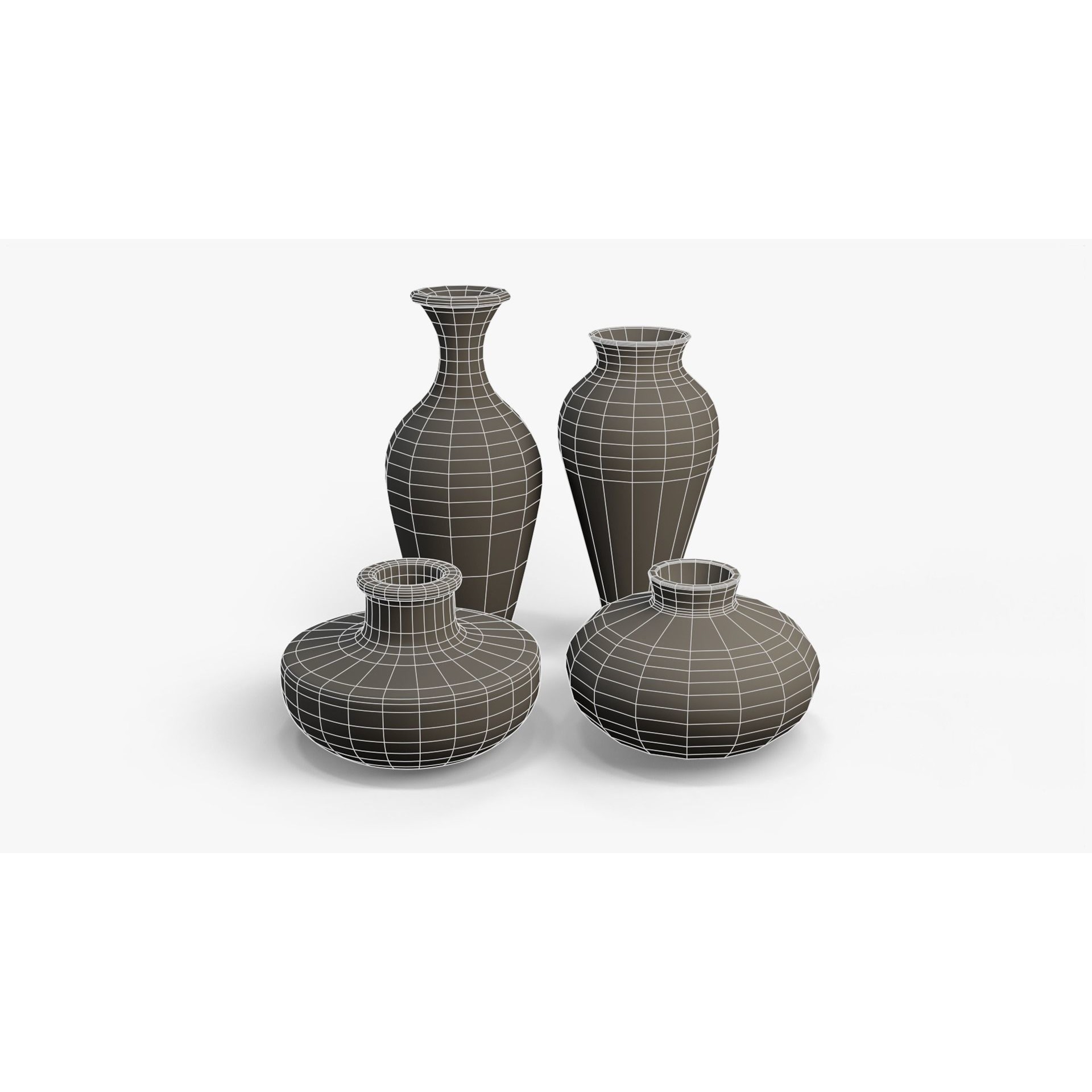 Old Clay Pots and Vases - Low-Poly Game-Ready 3D Model - View 11
