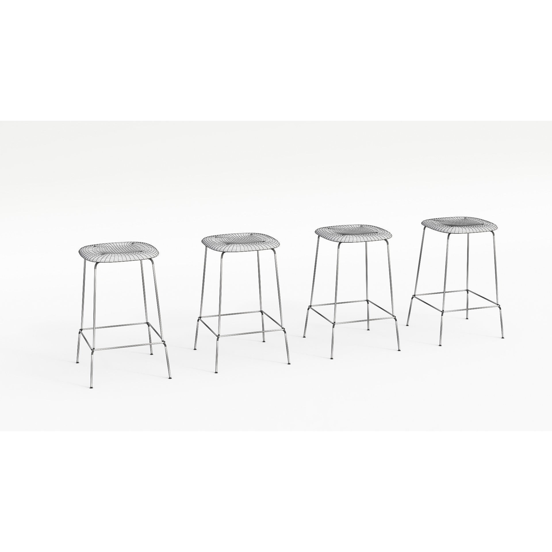Pack Low-Poly Stools - Low-Poly Game-Ready 3D Model - View 10