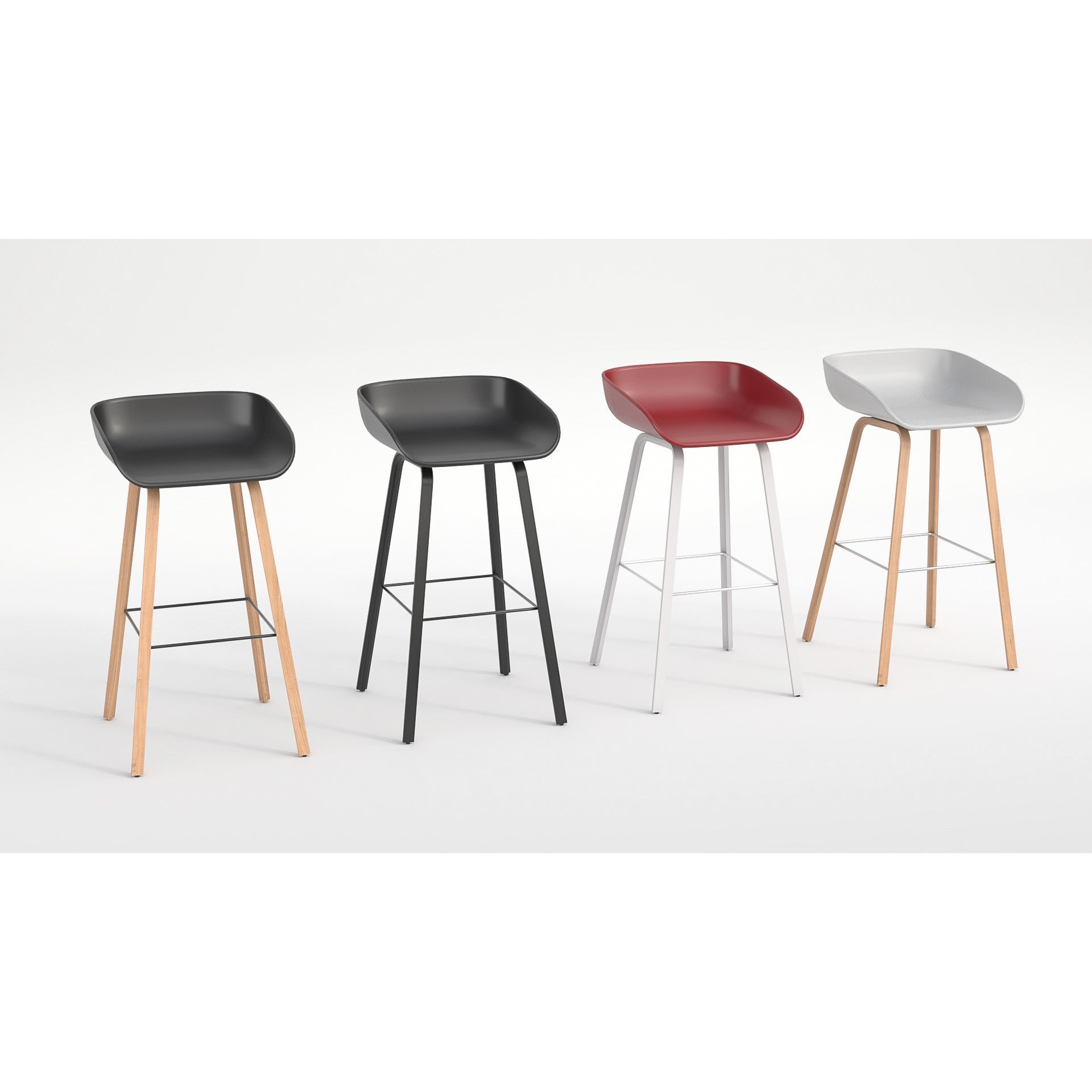 Pack Low-Poly Stools - Low-Poly Game-Ready 3D Model - View 5