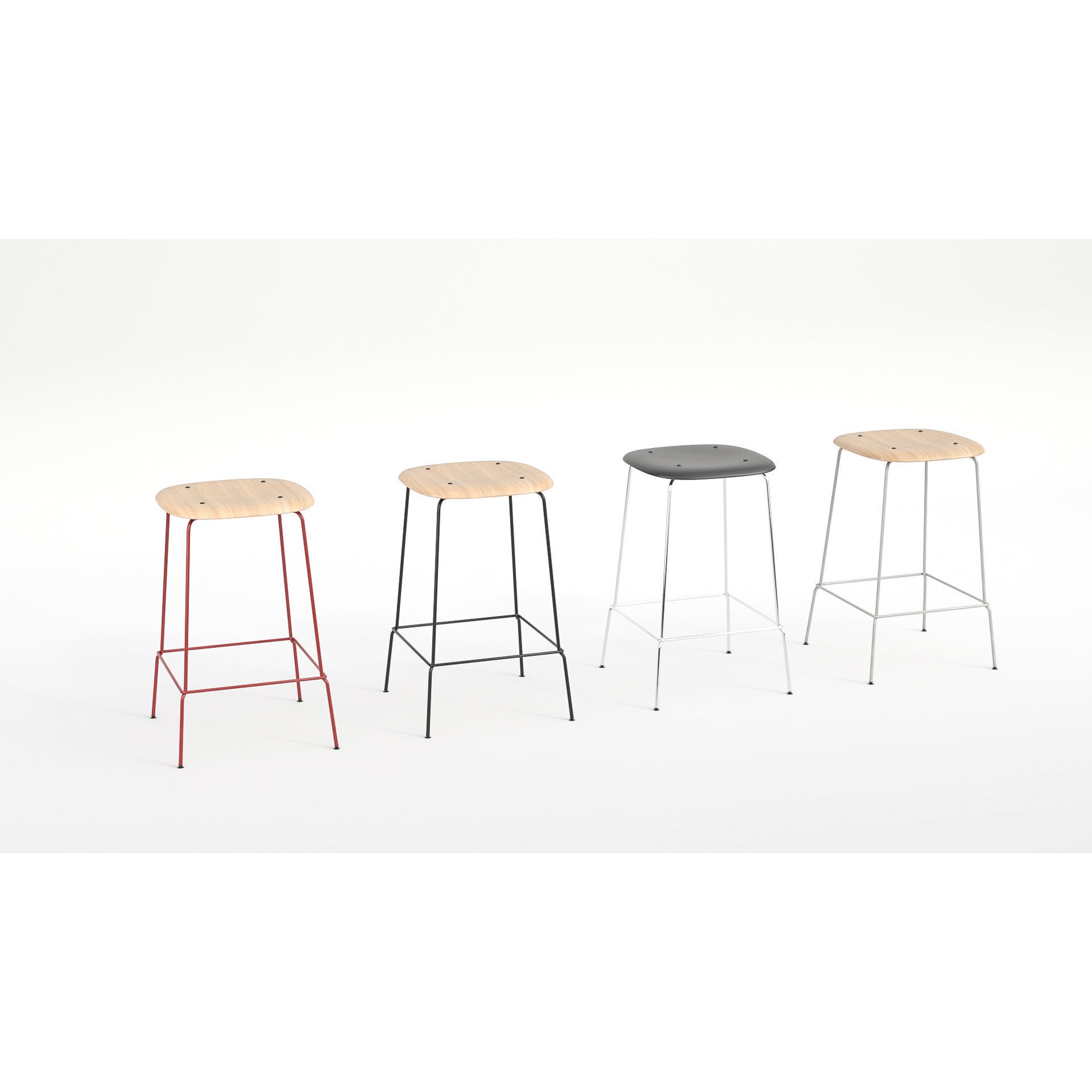Pack Low-Poly Stools - Low-Poly Game-Ready 3D Model - View 9