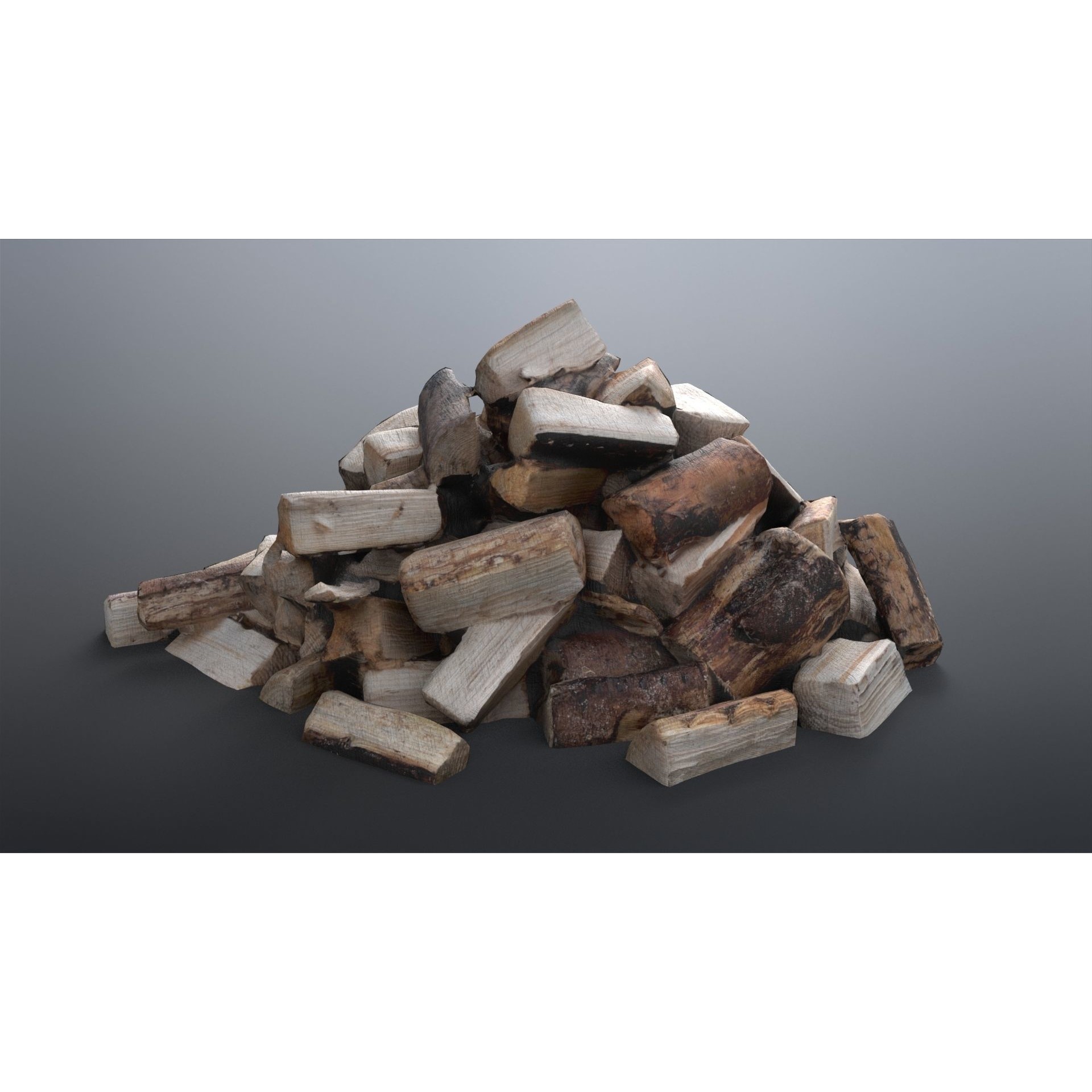 Firewood Pile - Low-Poly Game-Ready 3D Model - View 10