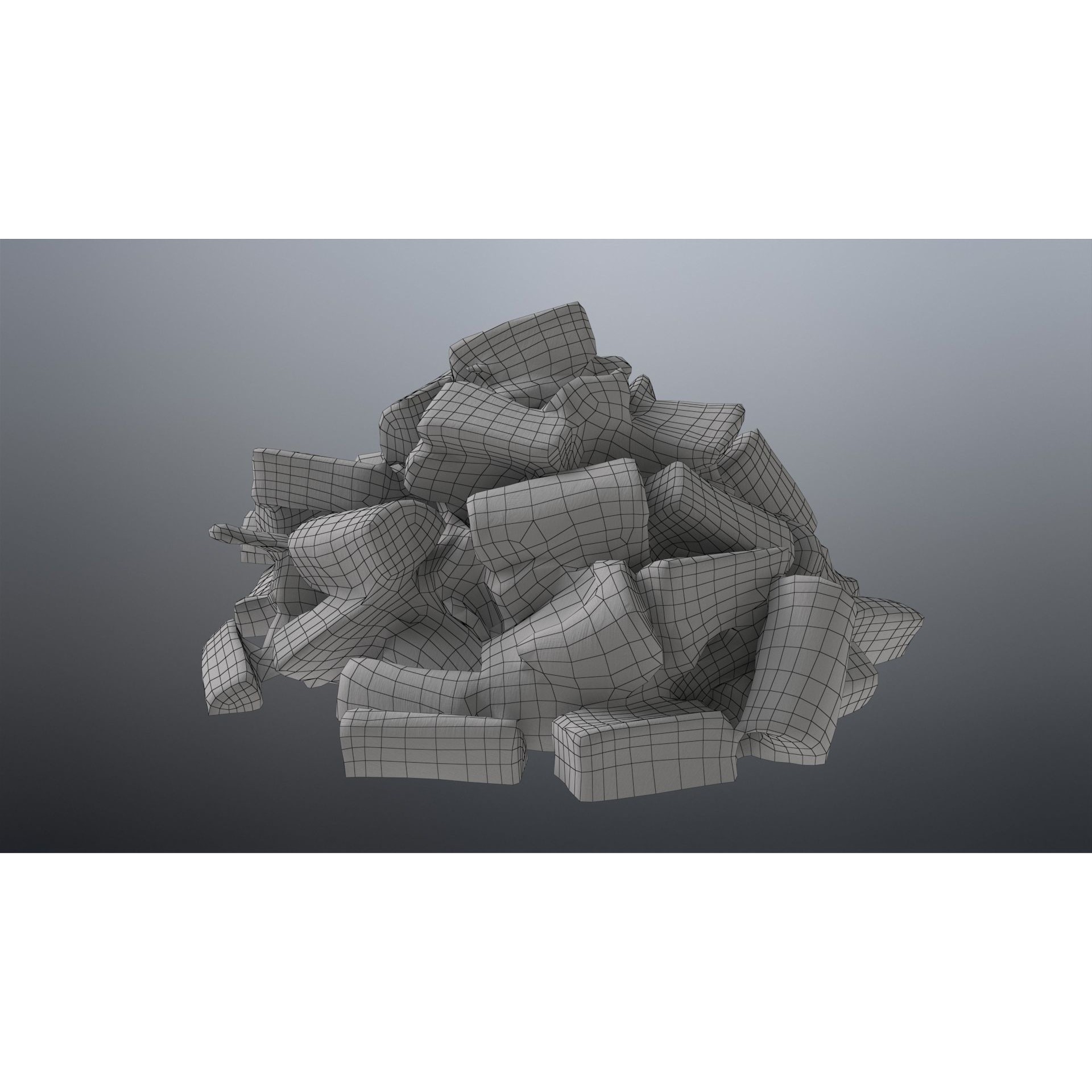 Firewood Pile - Low-Poly Game-Ready 3D Model - View 11
